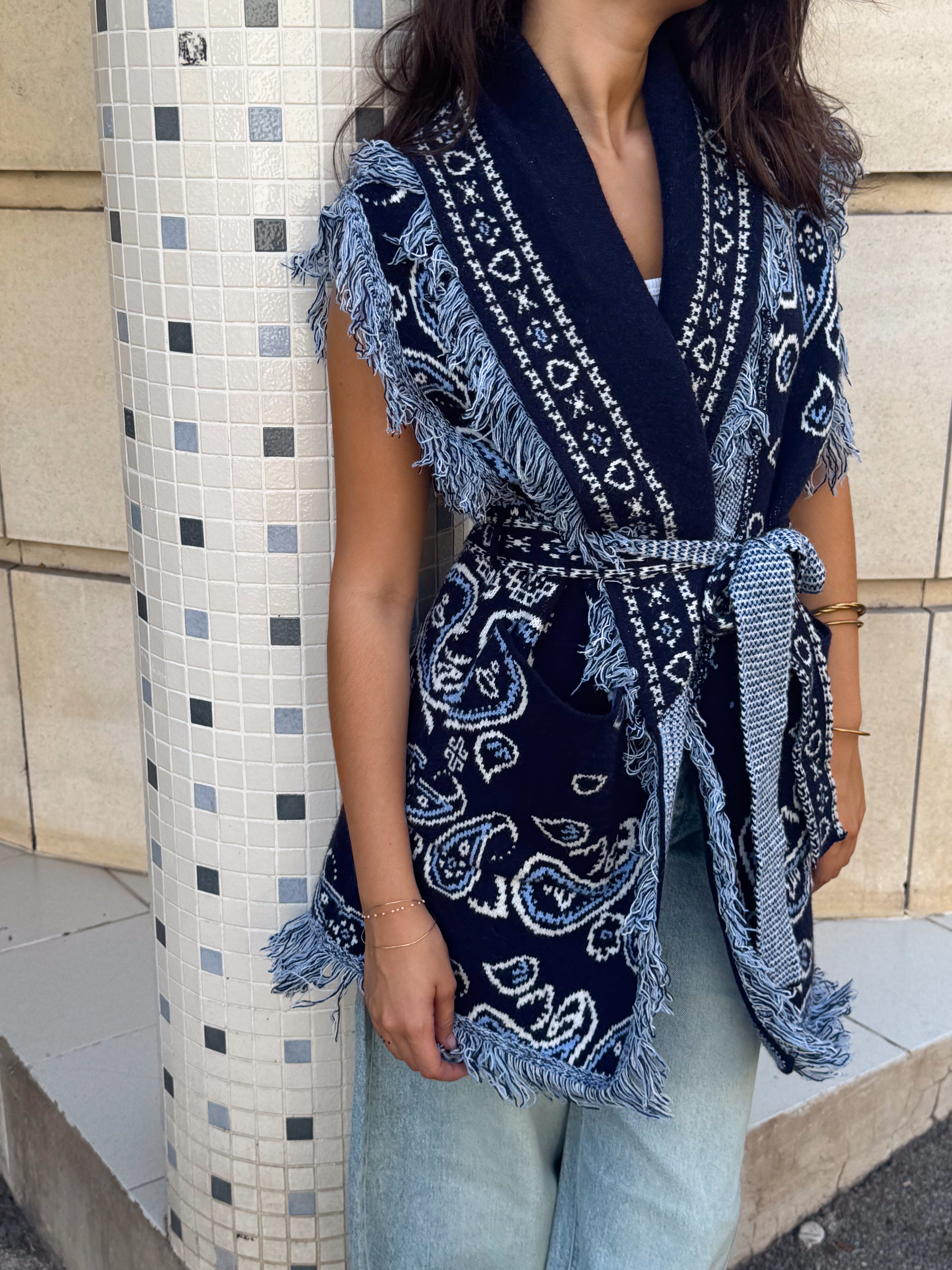 Natacha navy blue vest