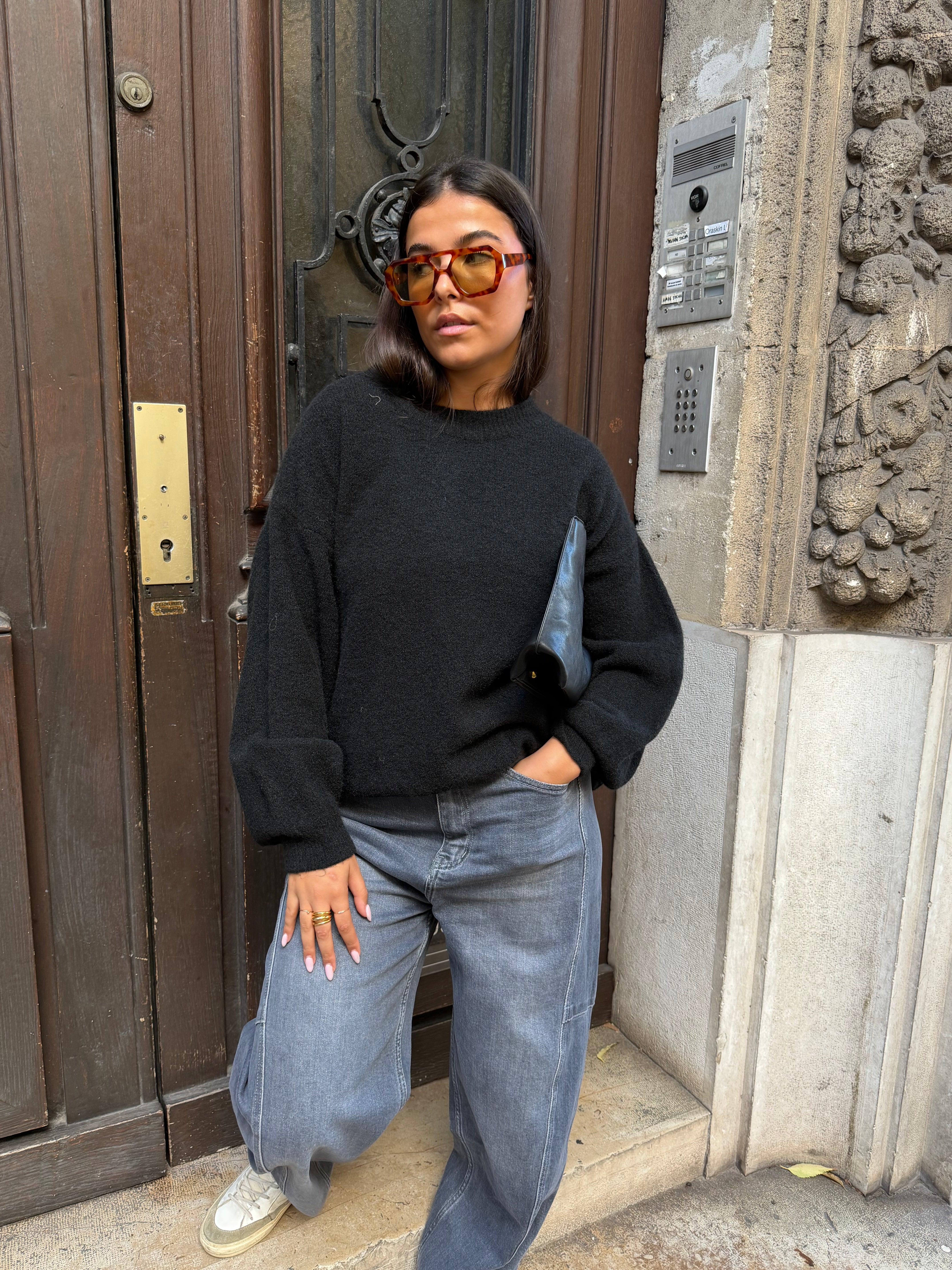 Schwarzer Caroline-Pullover