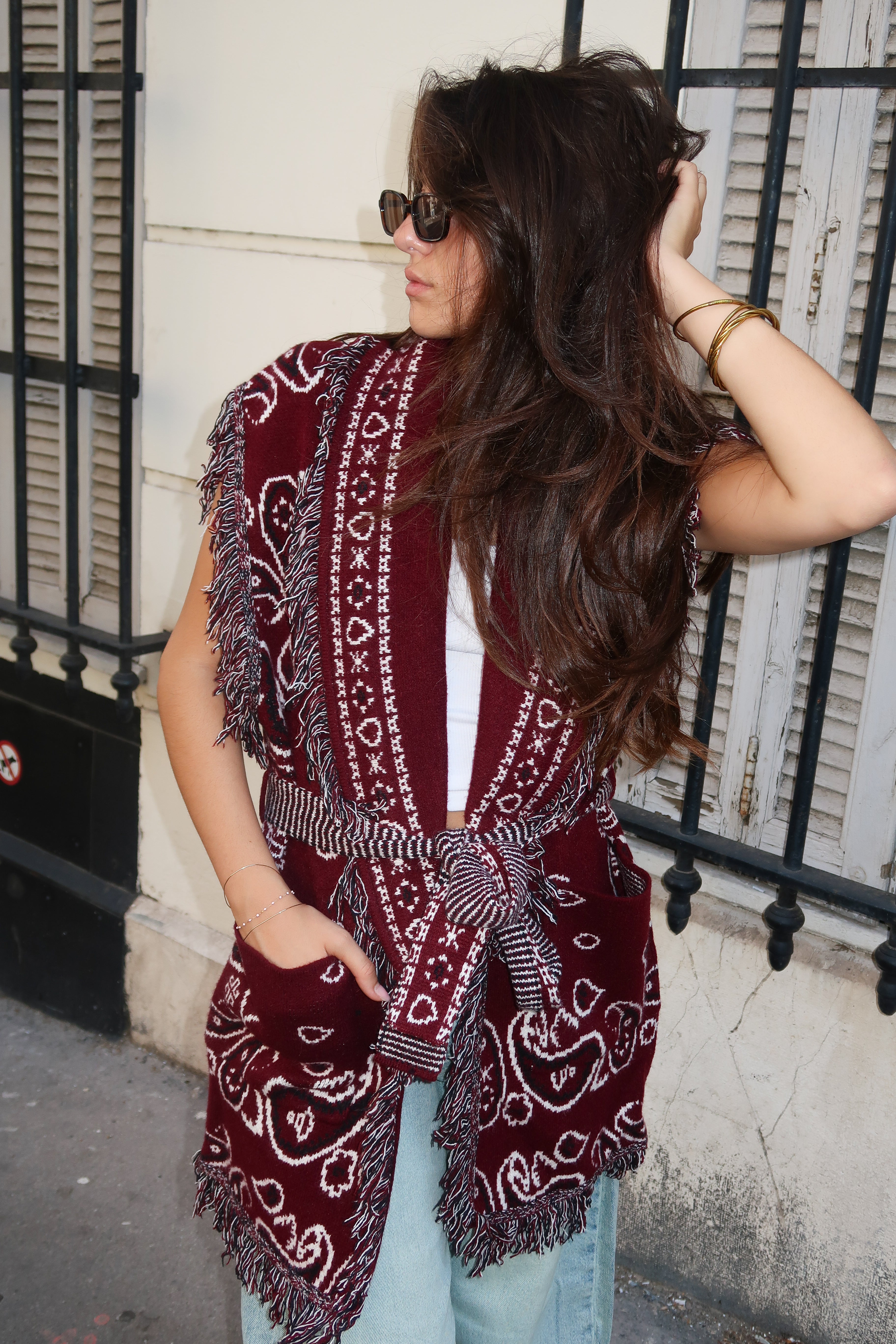 Natacha burgunderrote Weste