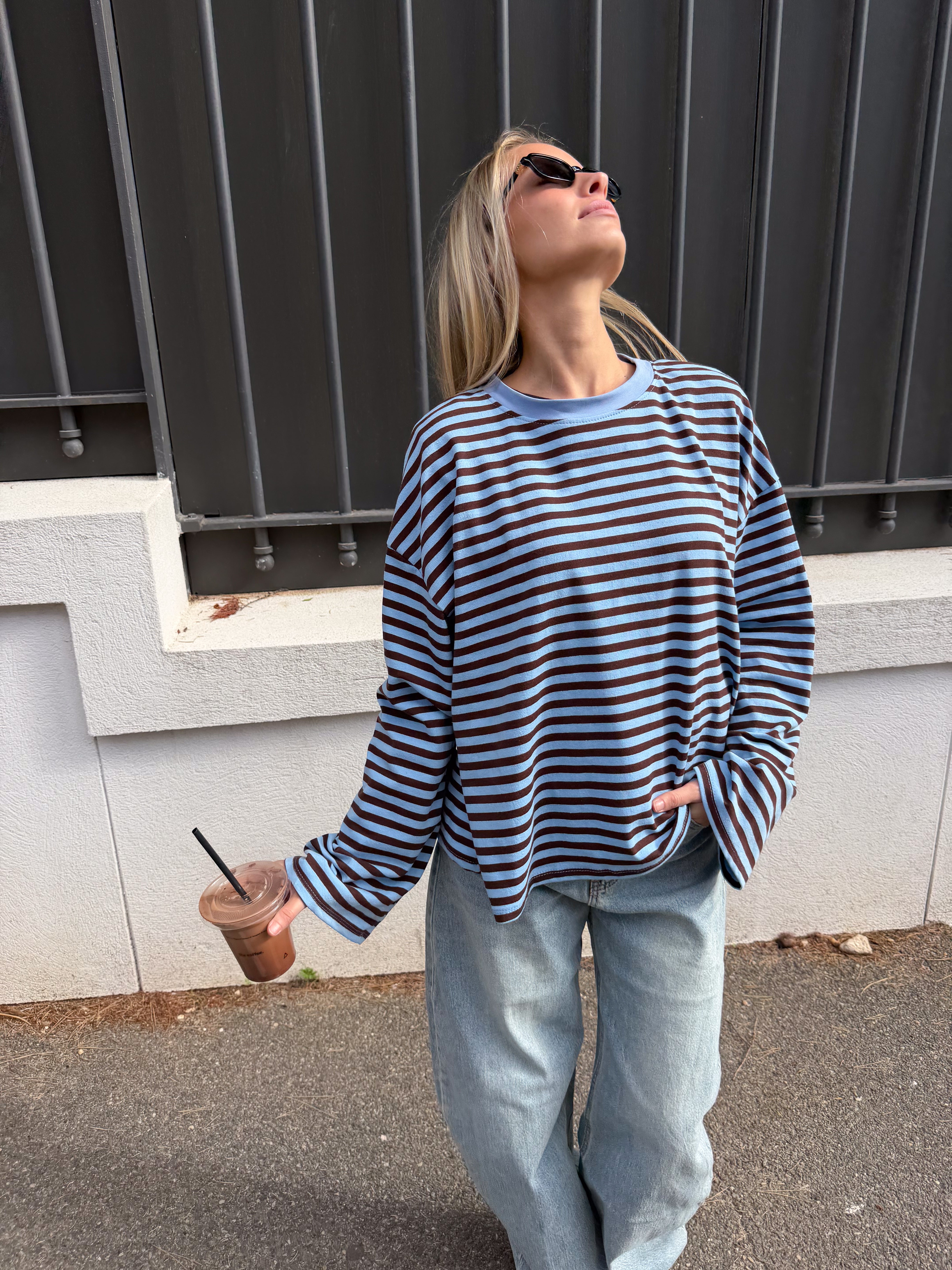 Tee-shirt Océane bleu clair et marron (11/12)