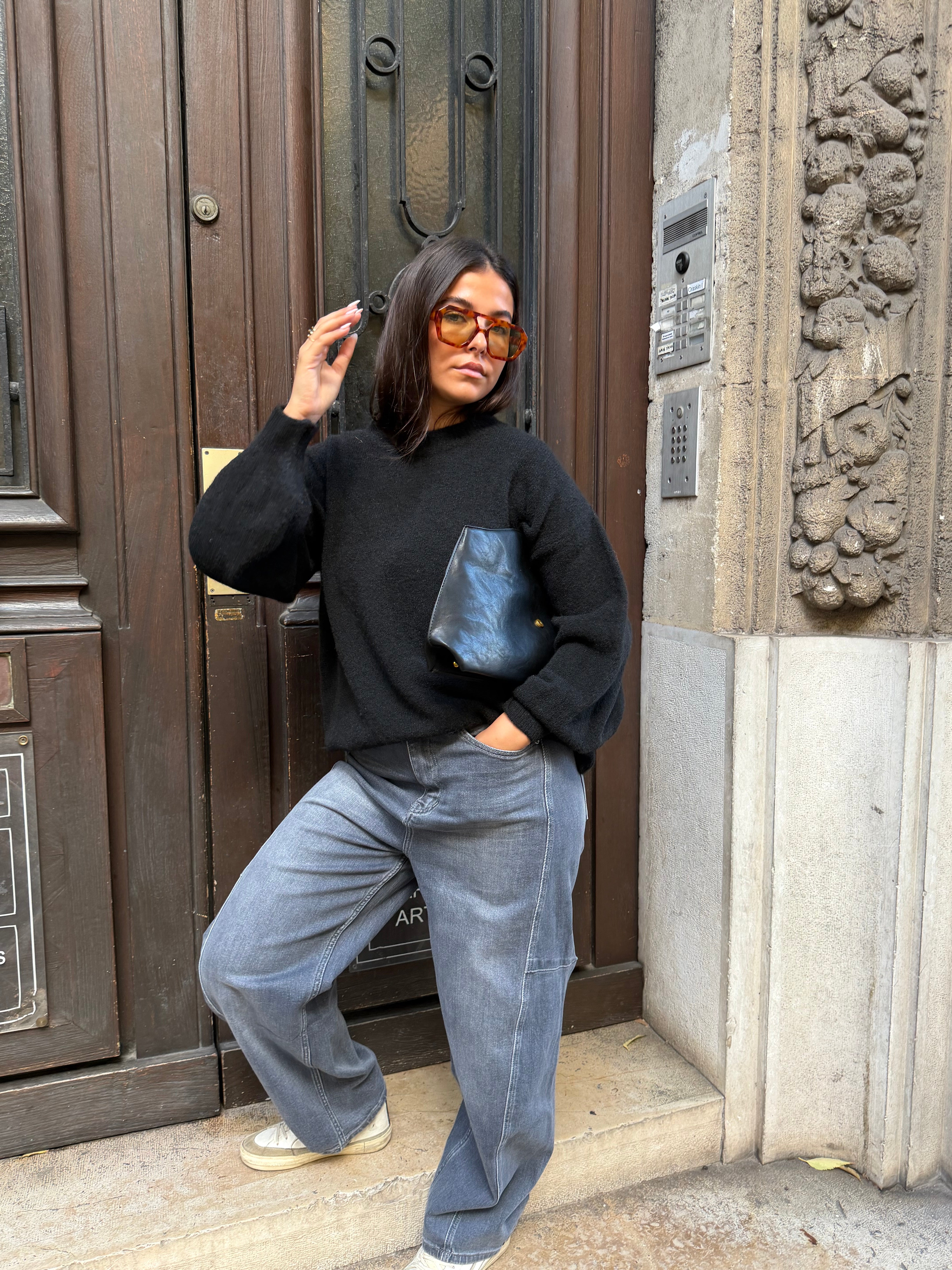 Schwarzer Caroline-Pullover