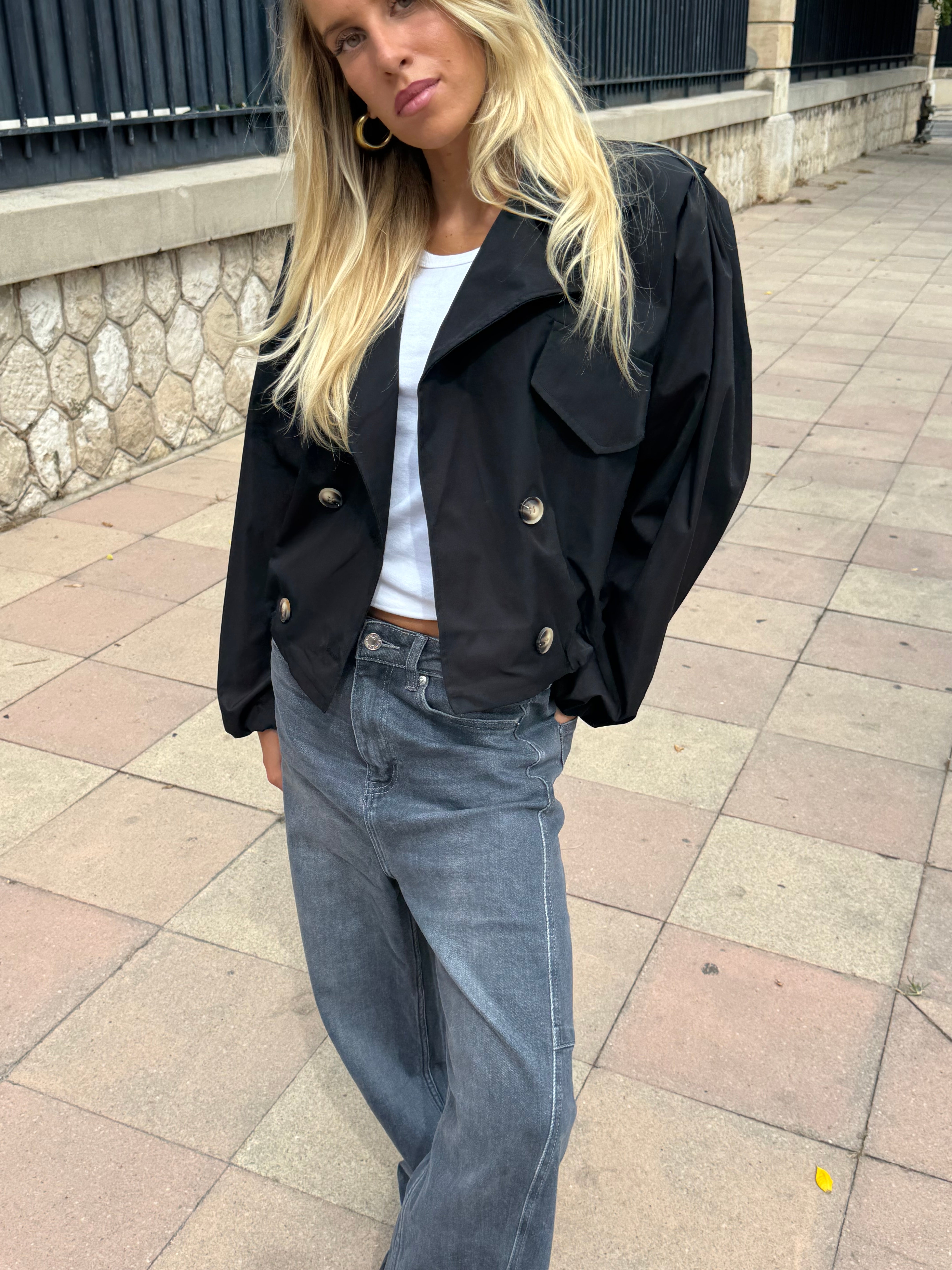 Gabardina Tessa negra