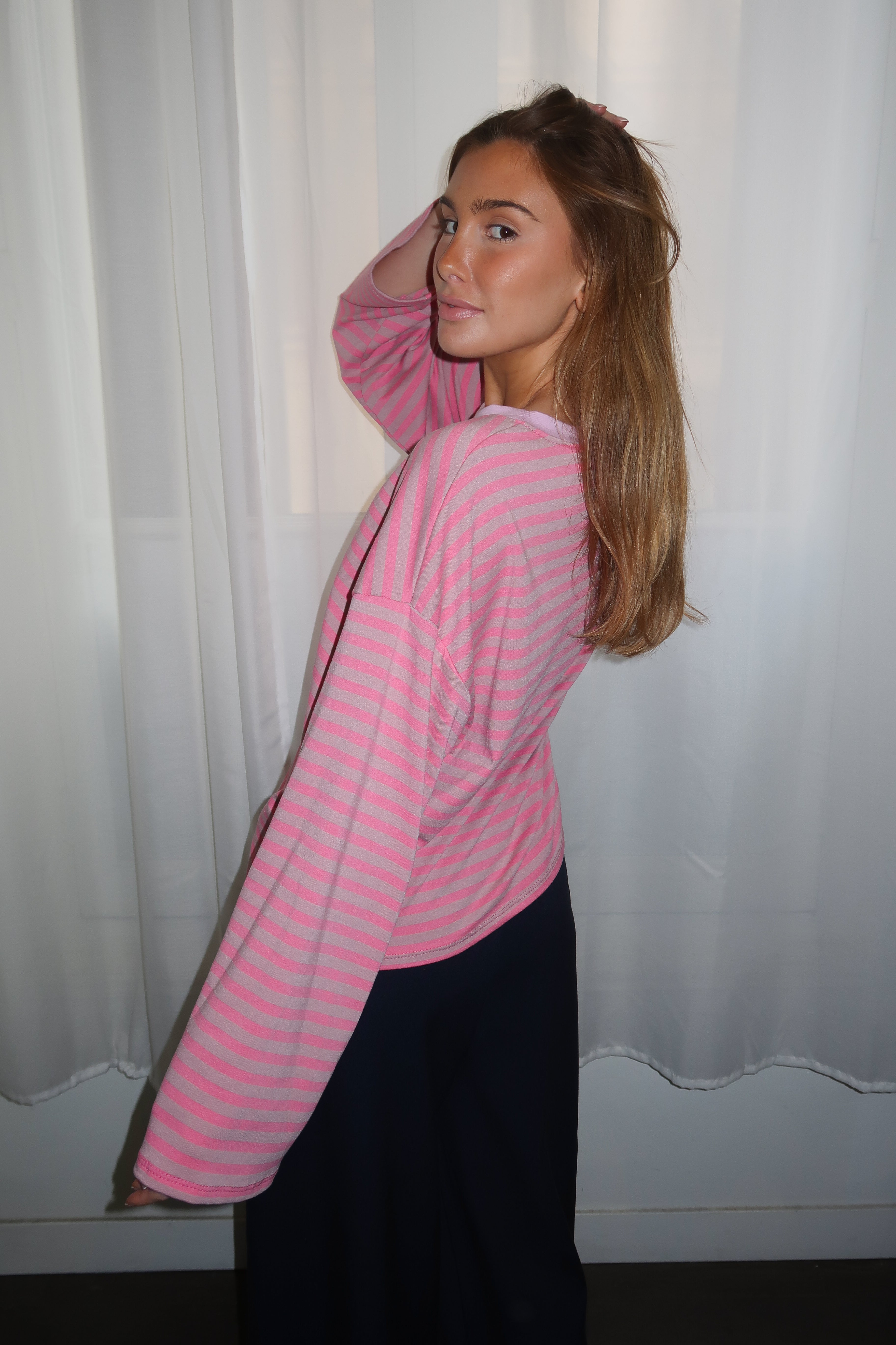 Océane pink and taupe t-shirt