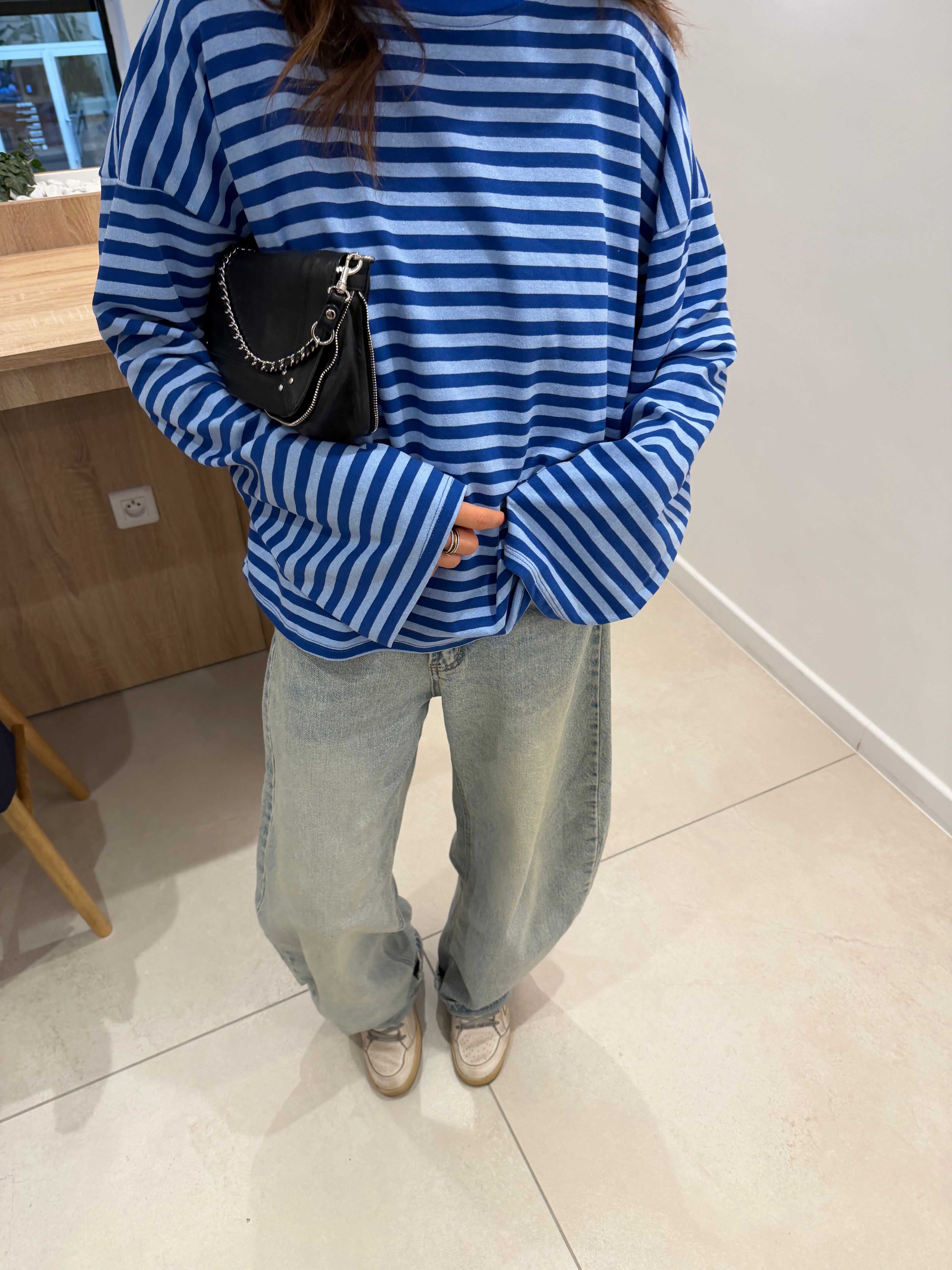 Tee-shirt Océane bleu ciel et bleu roi