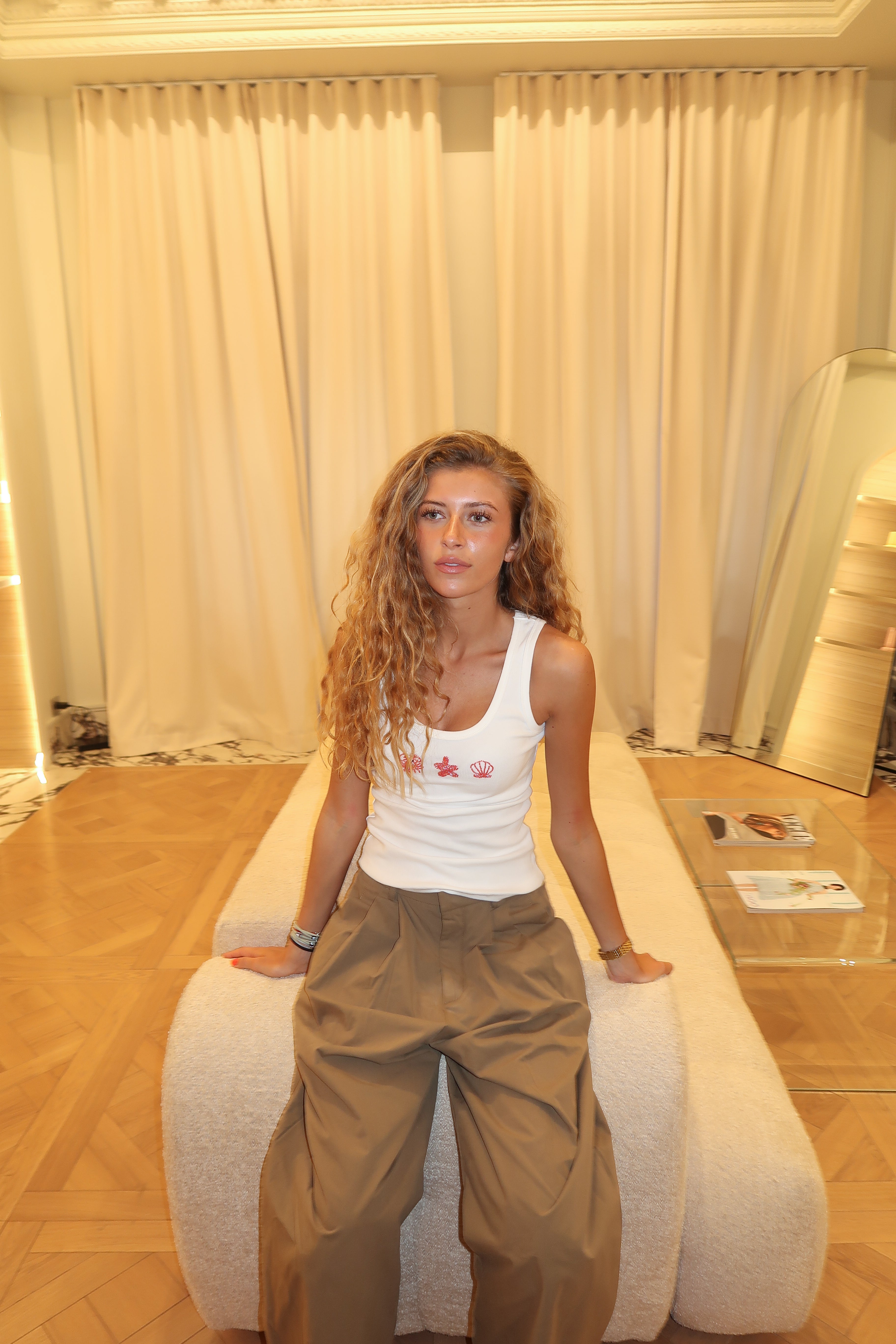 Amber tank top with sailor pattern