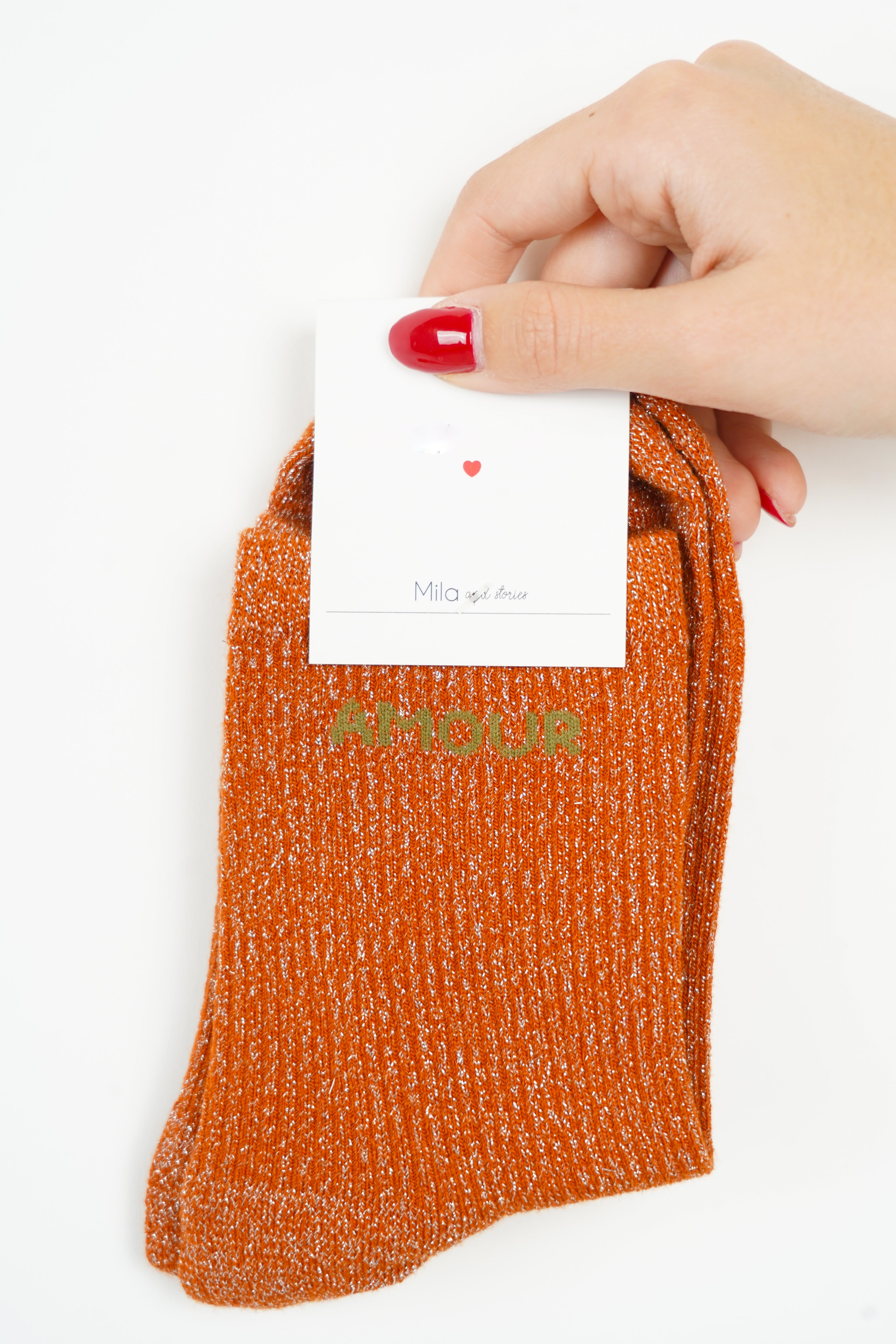 Chaussettes Amour oranges