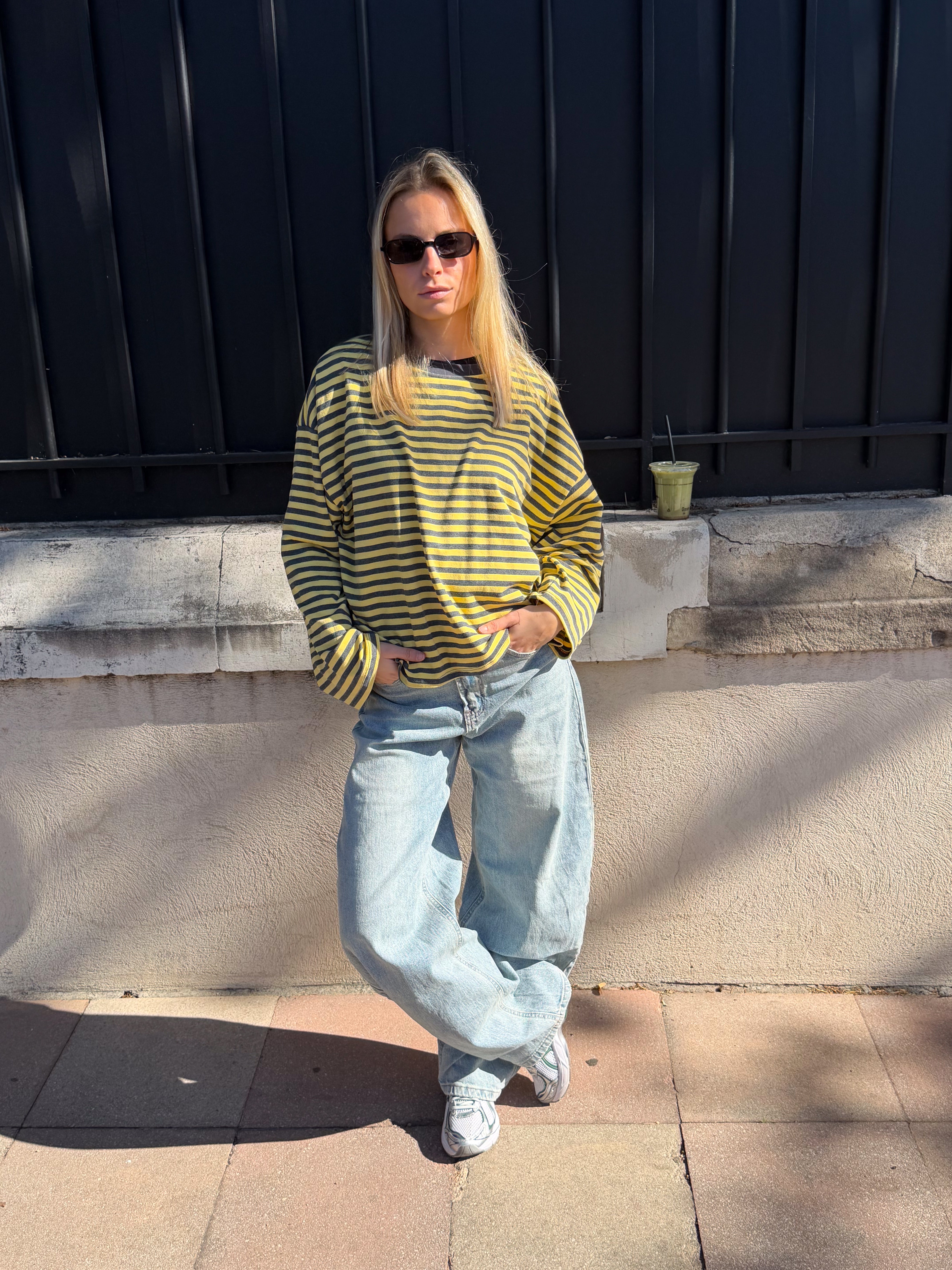 Tee-shirt Océane jaune et gris