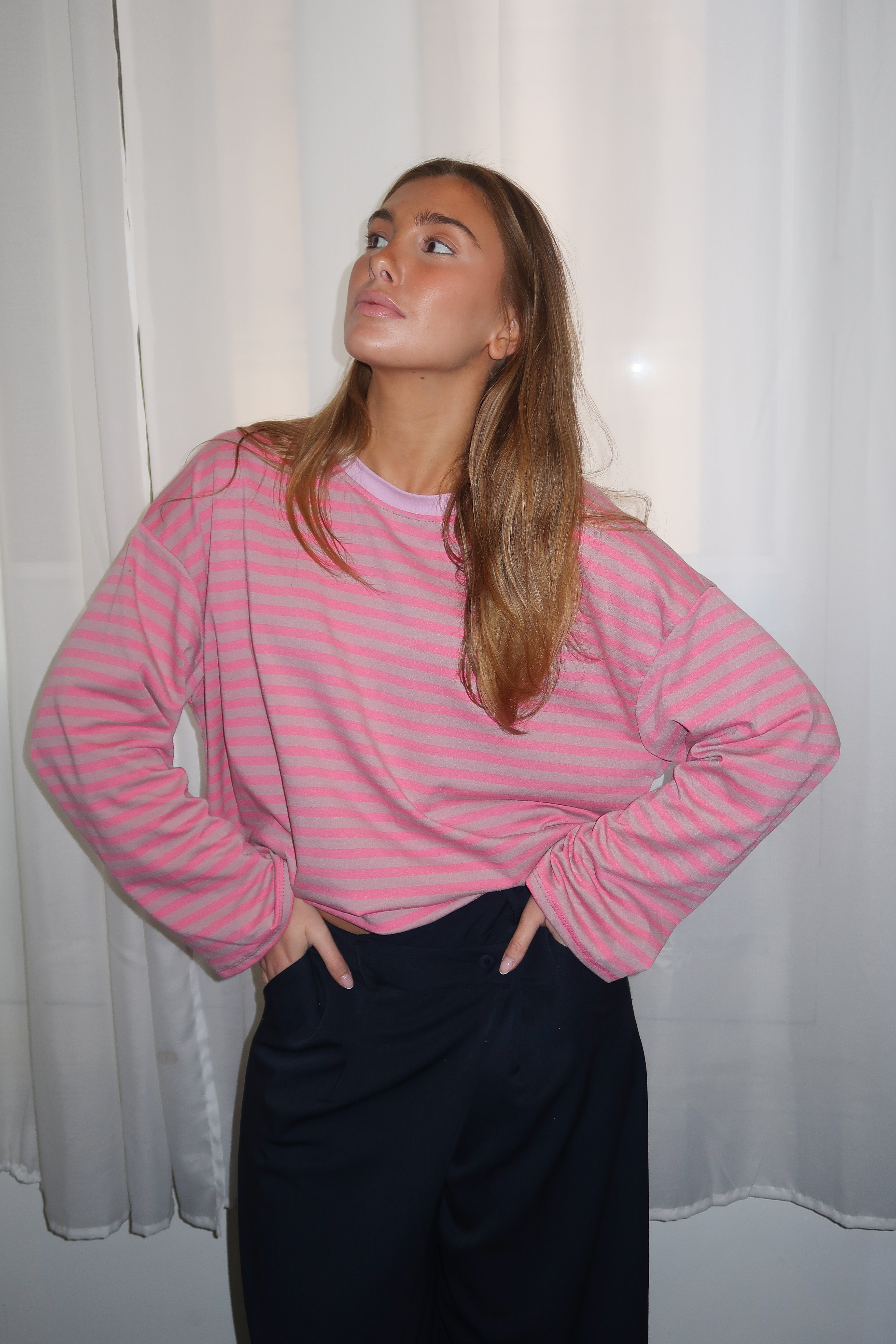Océane pink and taupe t-shirt