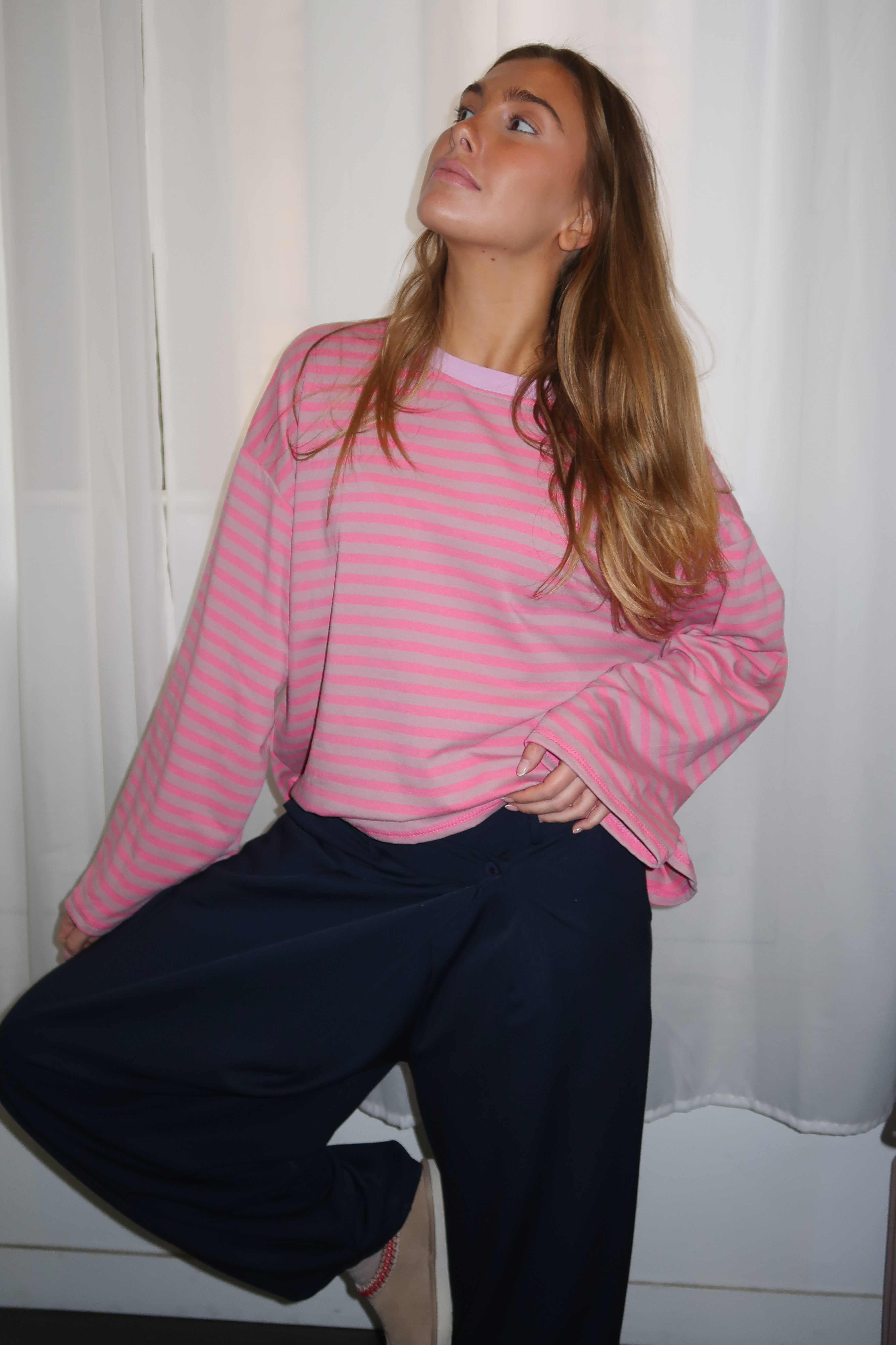 Océane pink and taupe t-shirt