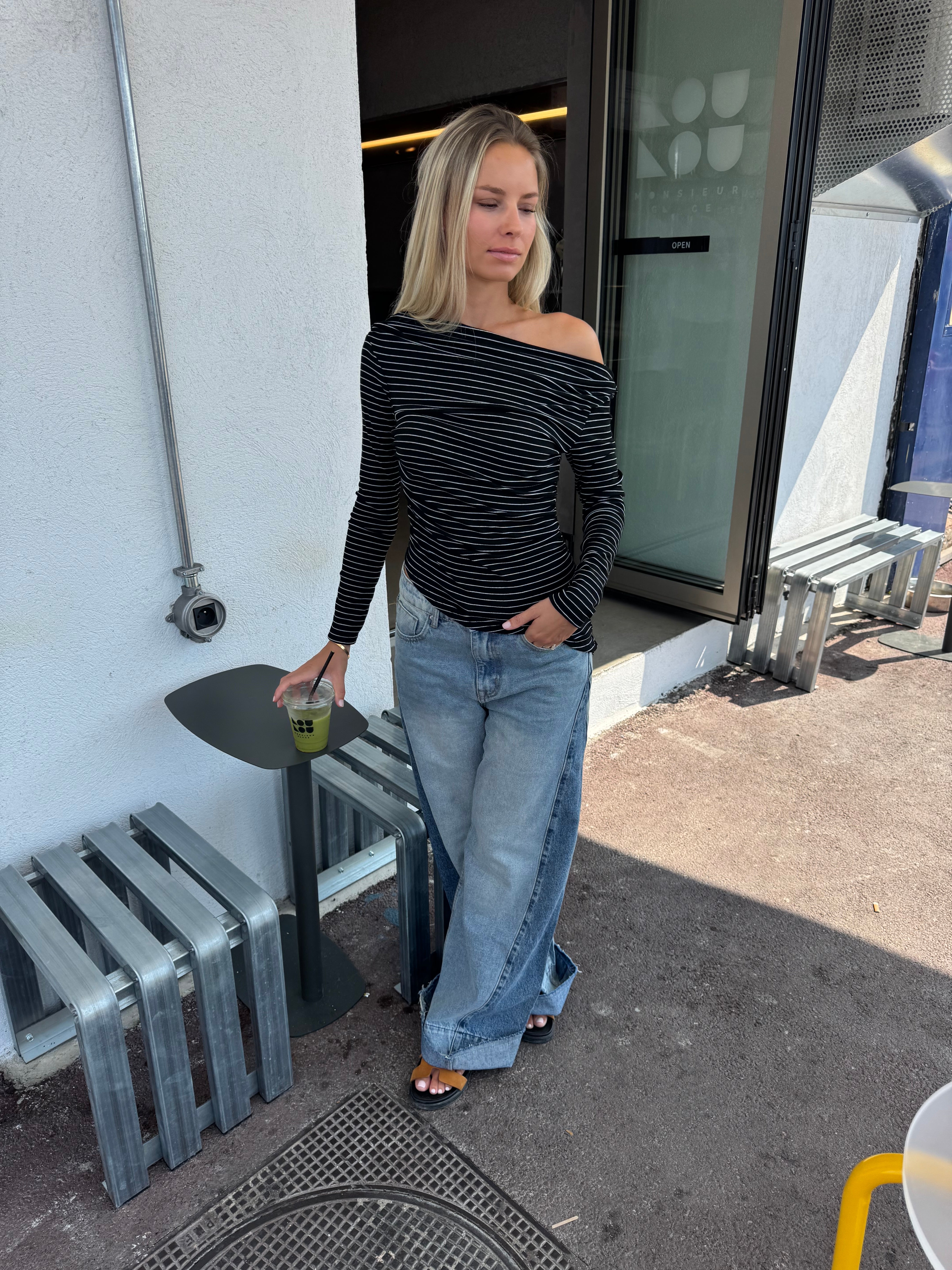 Schwarzes Tina-Top