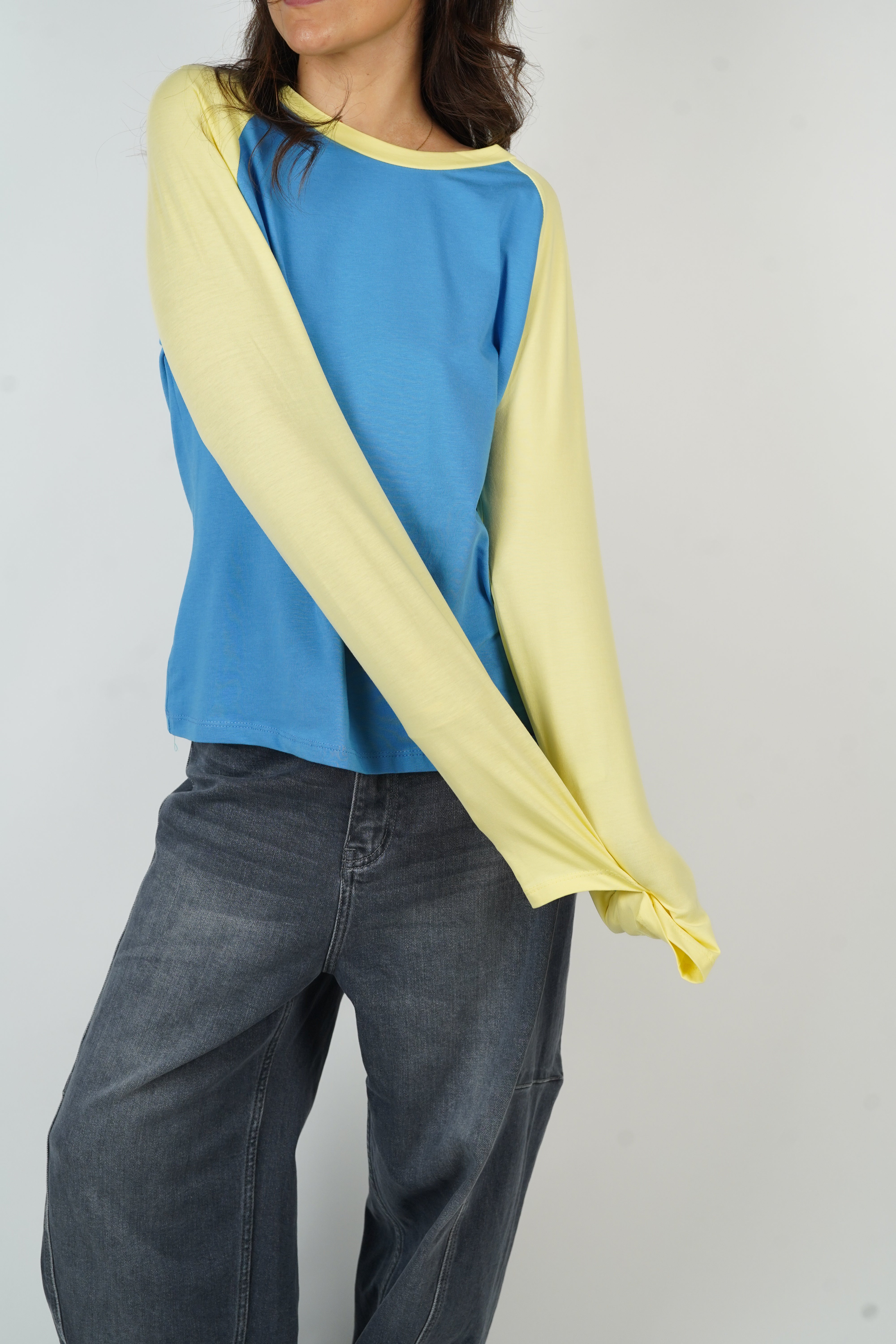 Tee-shirt Léa bleu et jaune