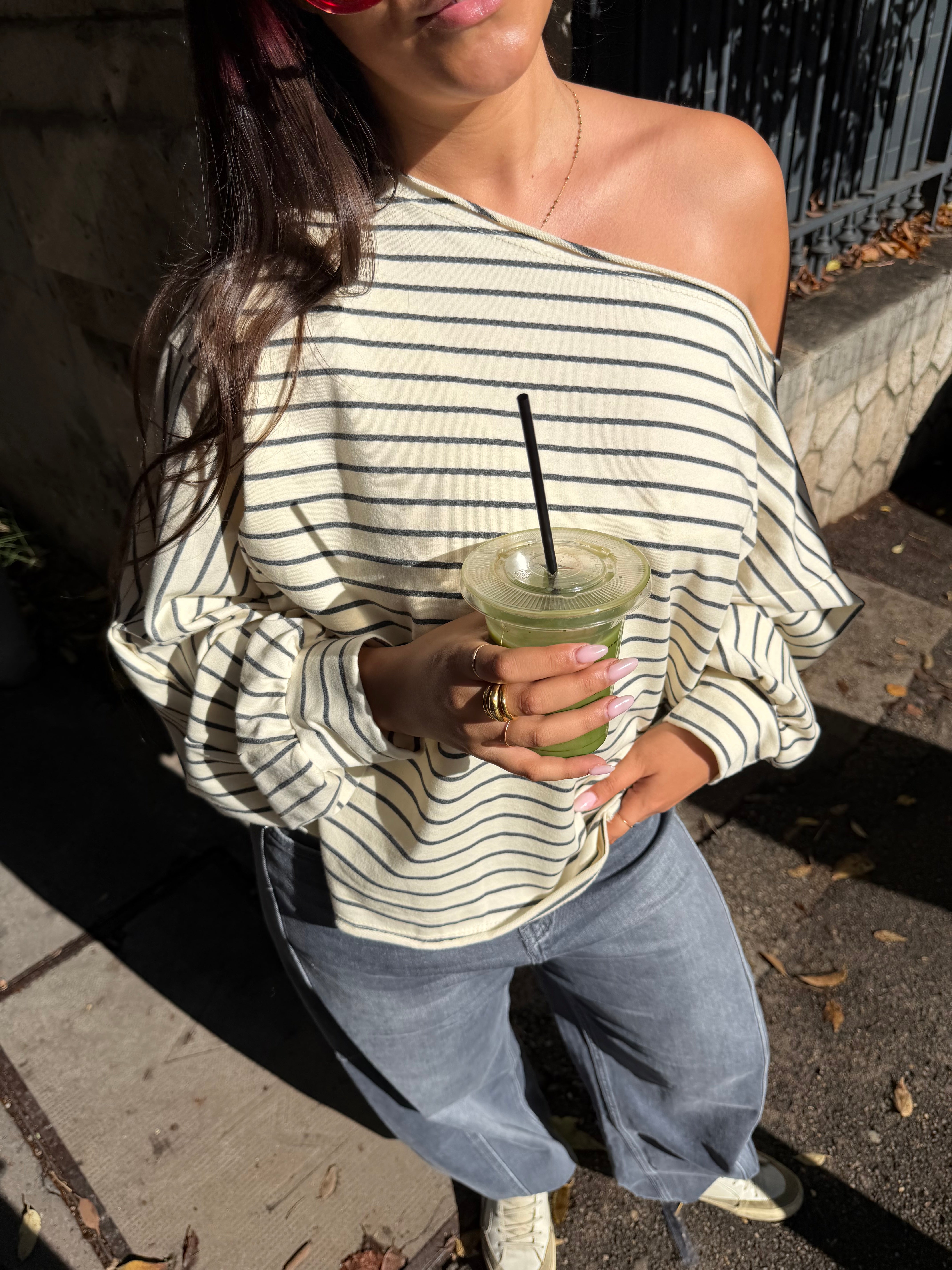 Tee-shirt Juliette à rayures grises