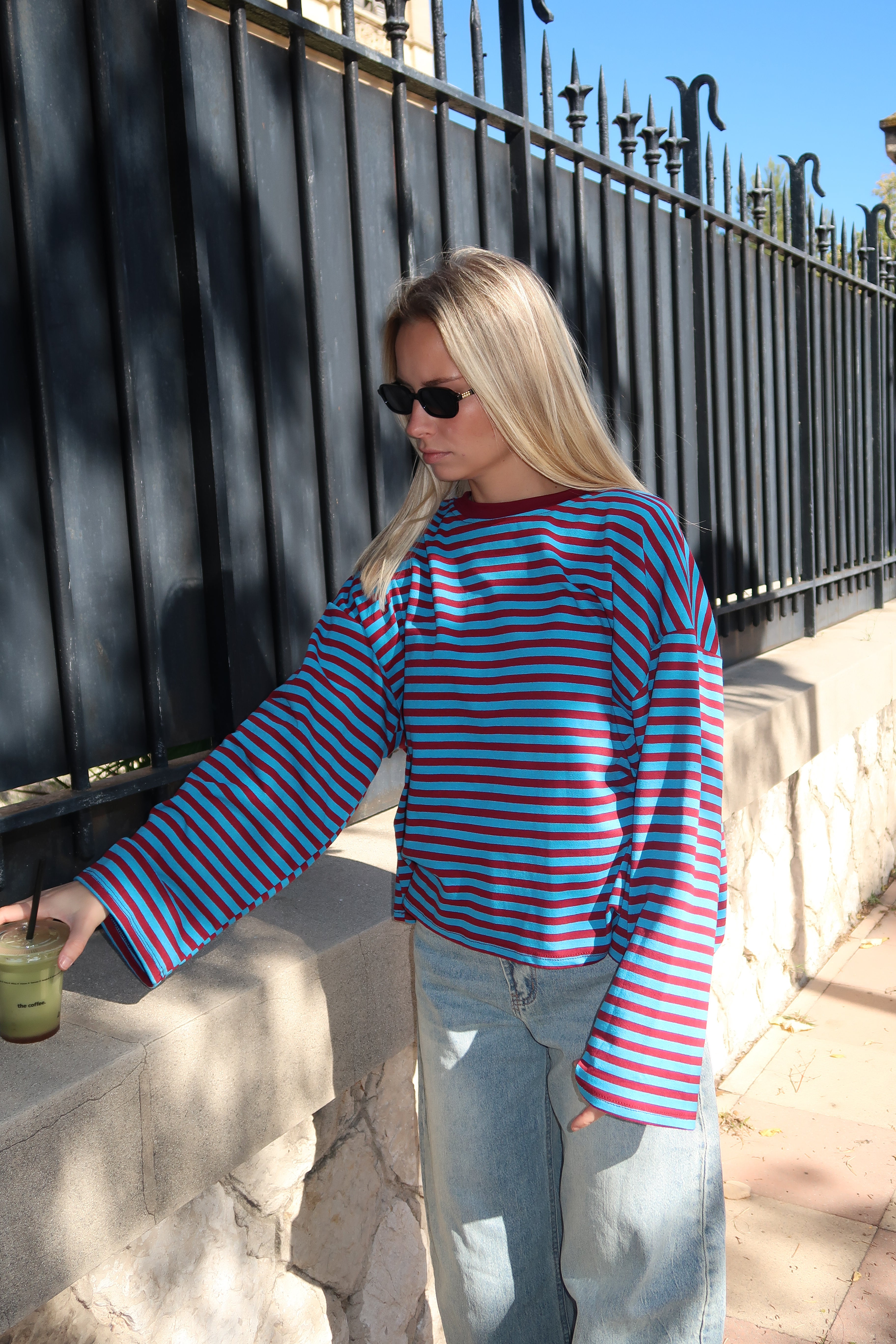 Tee-shirt Océane rouge et bleu