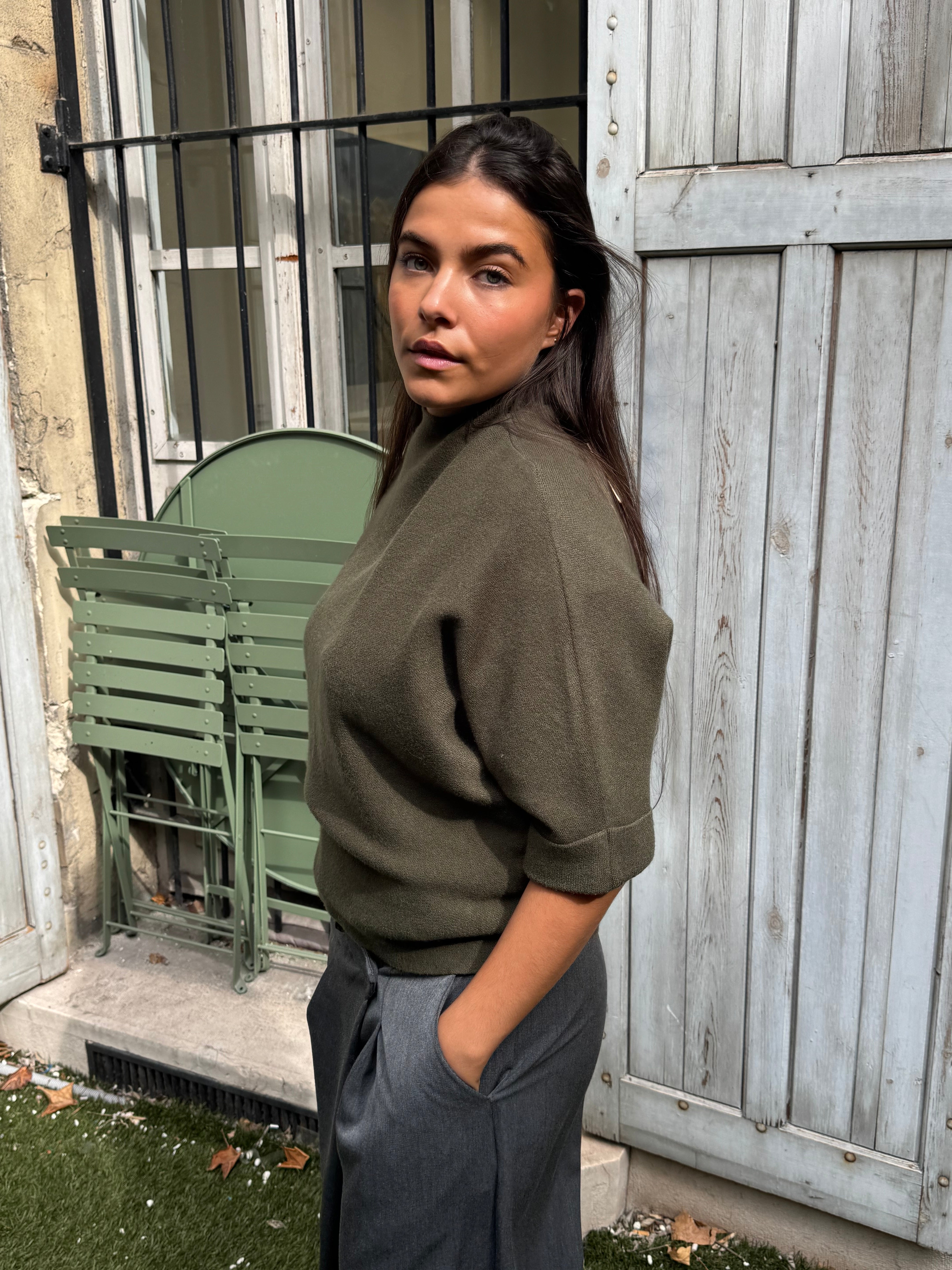 Khakifarbener Pullover Lise