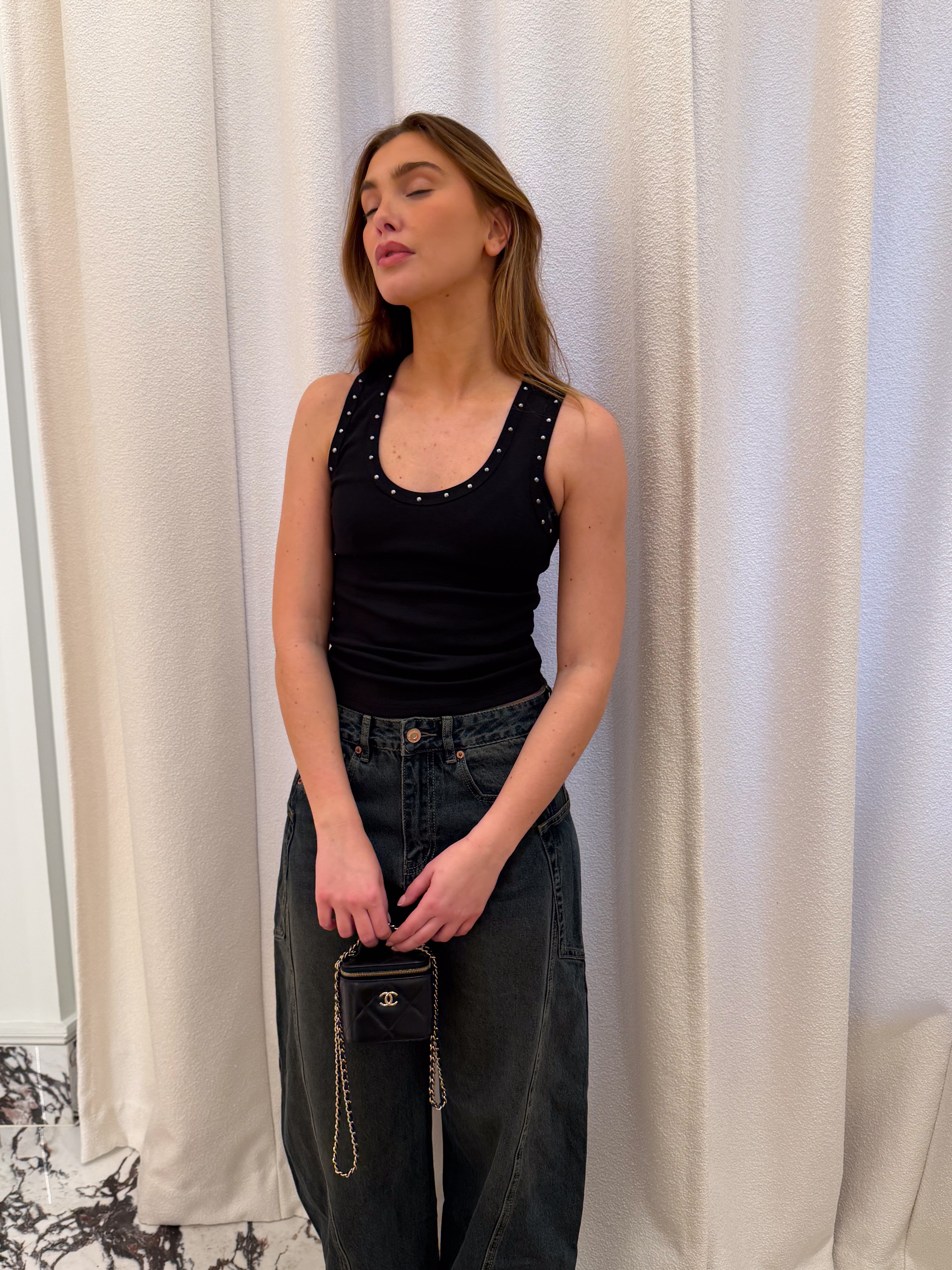 Kylie black tank top