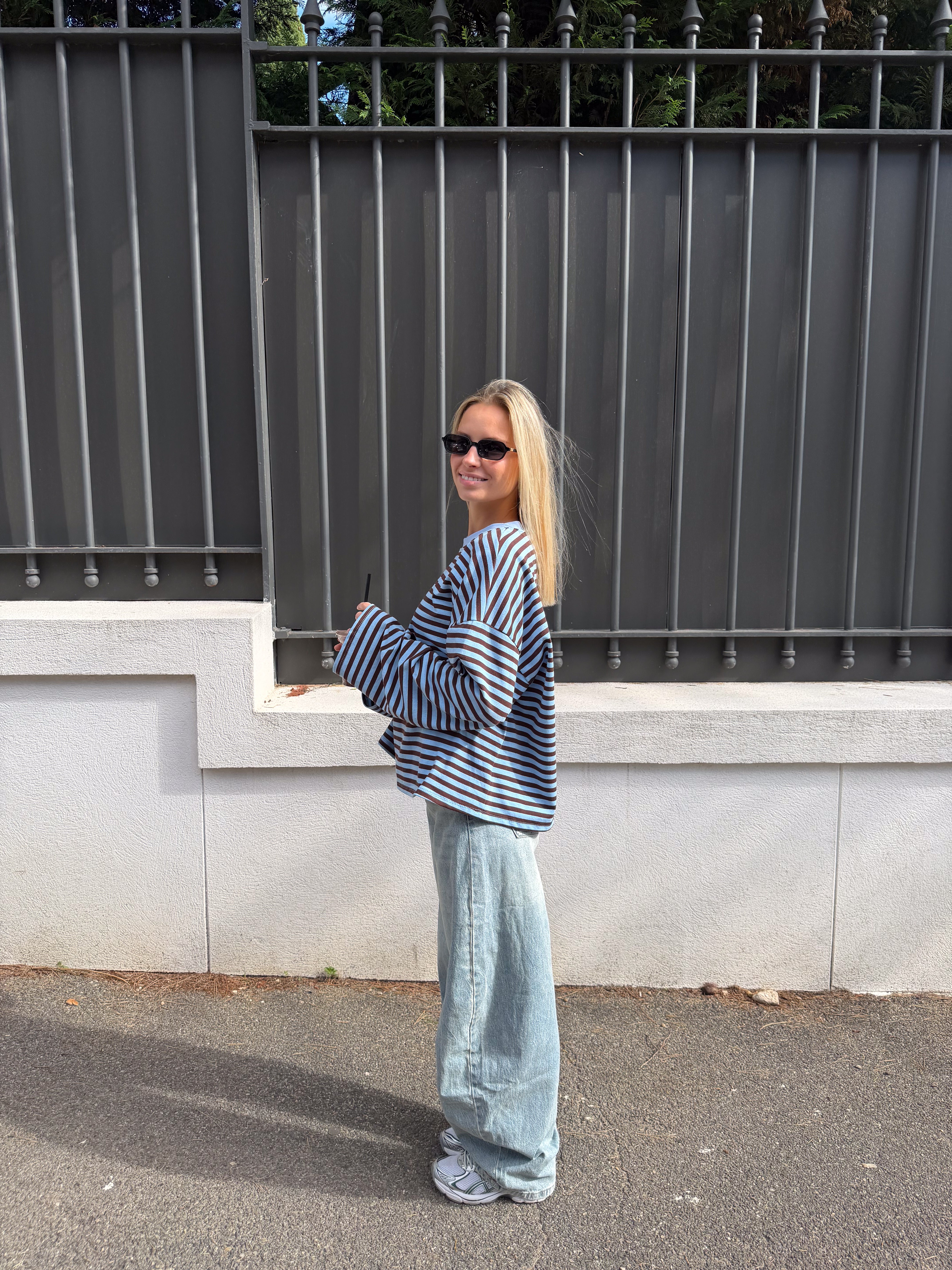 Tee-shirt Océane bleu clair et marron (11/12)