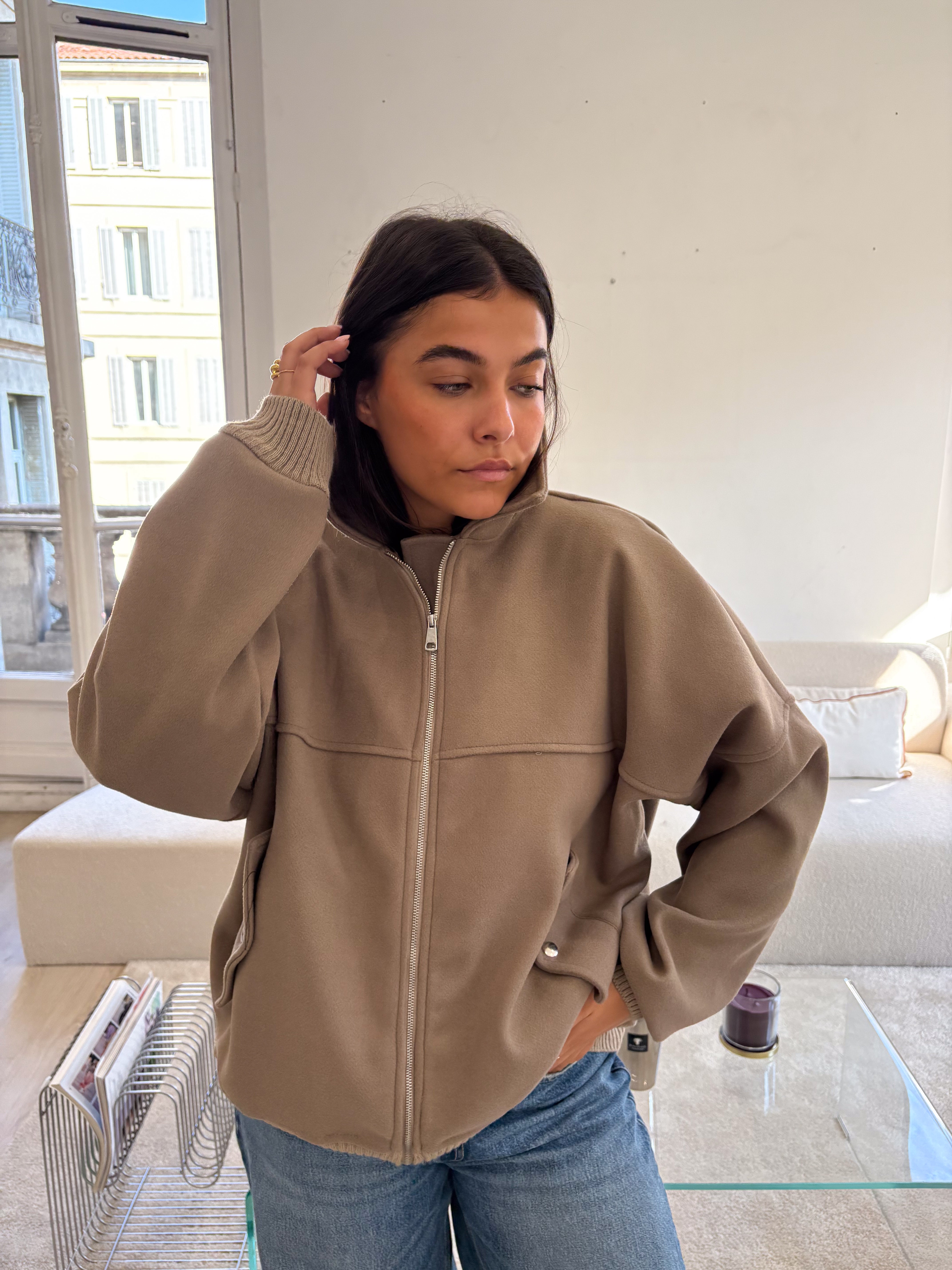 Taupefarbene Bomberjacke Angelina