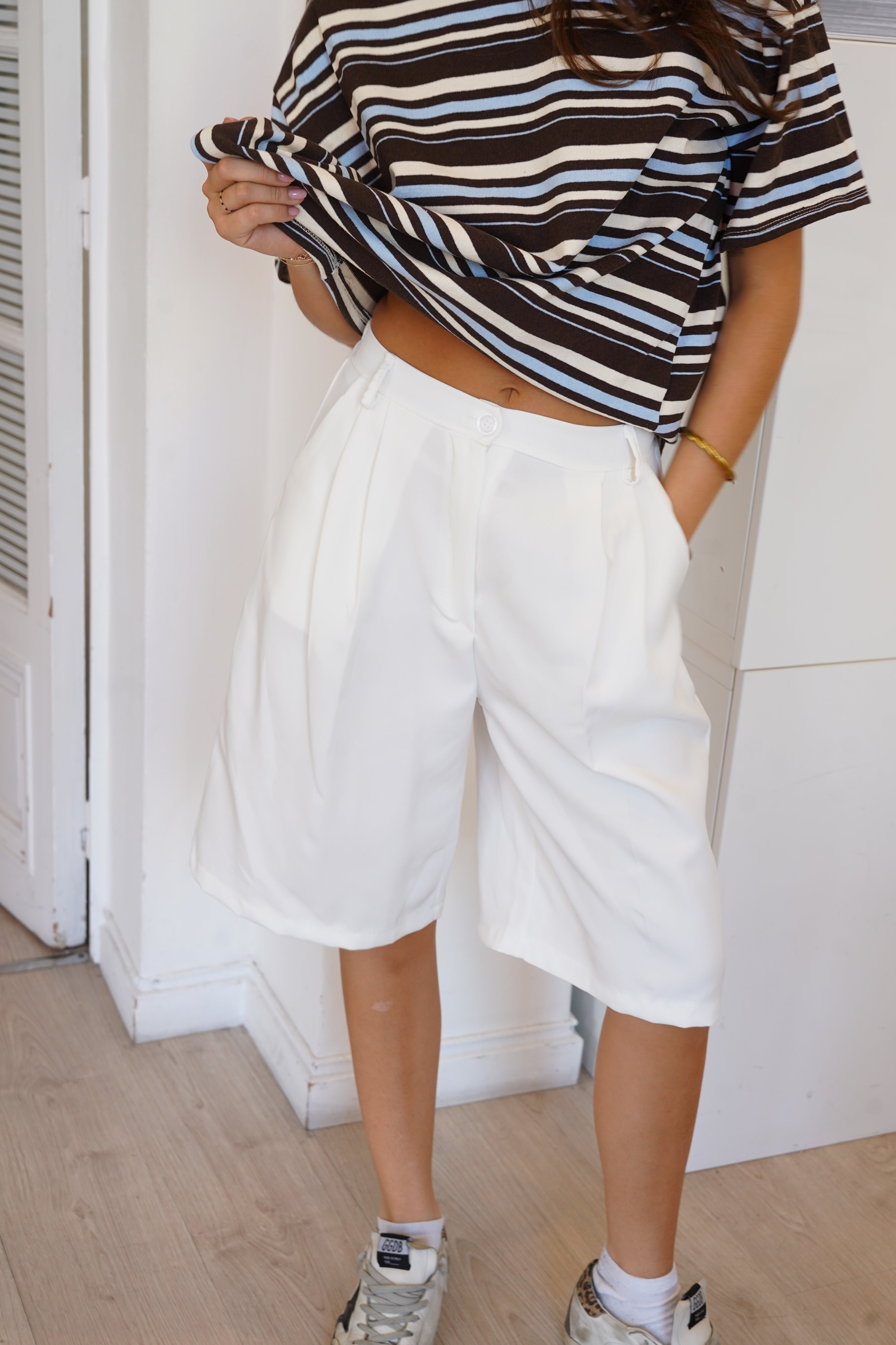 White Jeanne Bermuda shorts