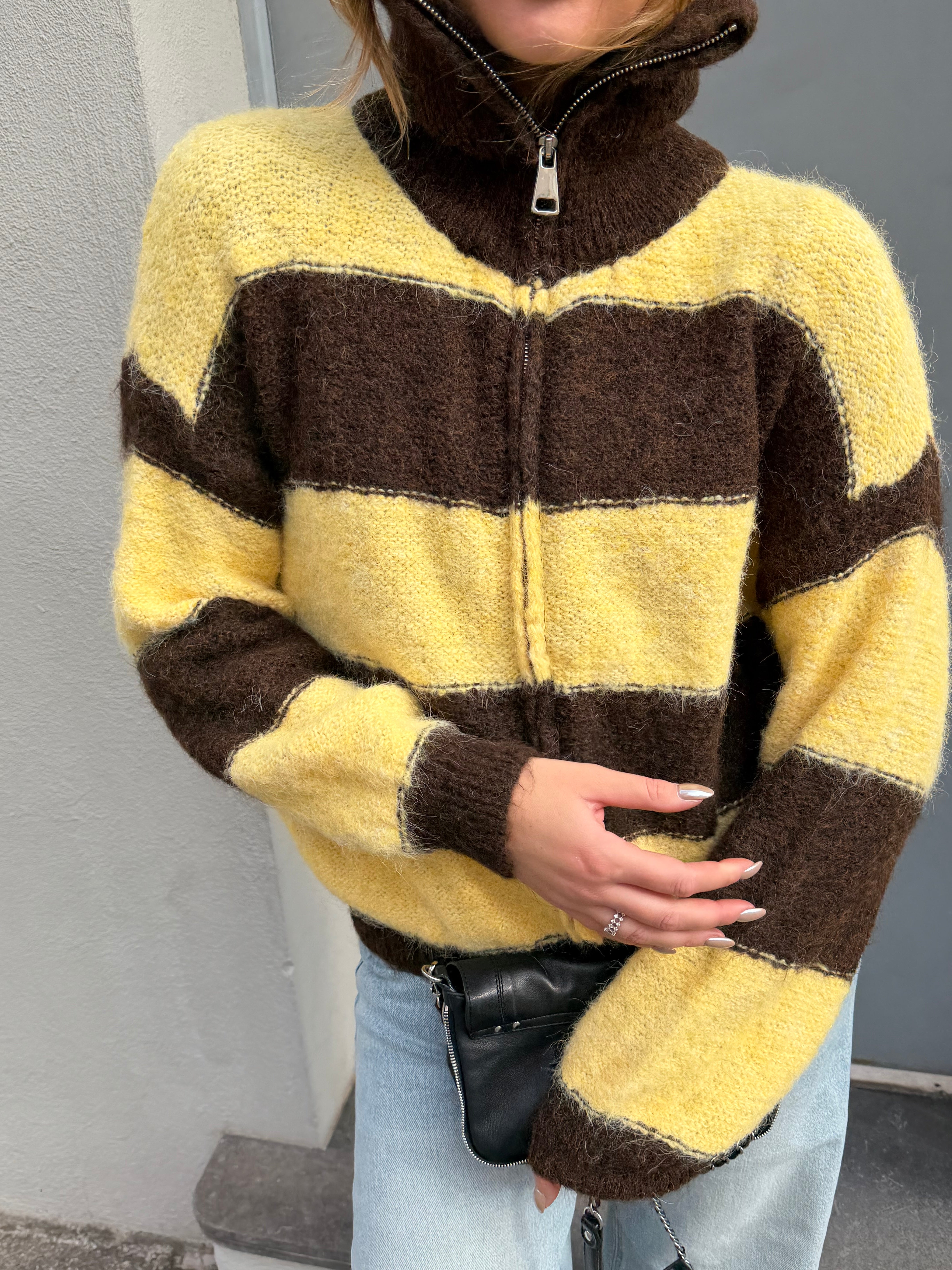 Gilet Gracie jaune et marron