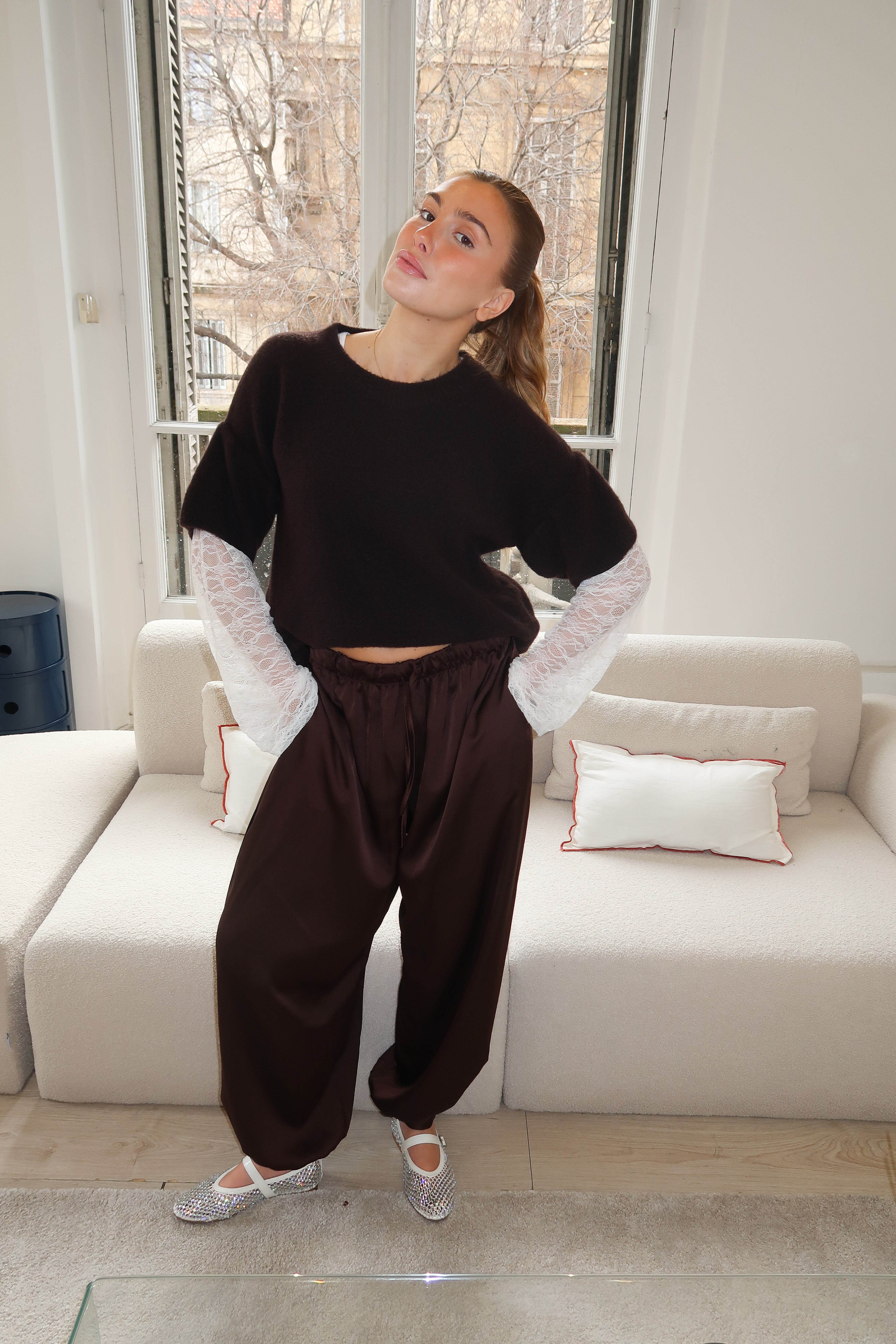 Pantalon Mathea marron