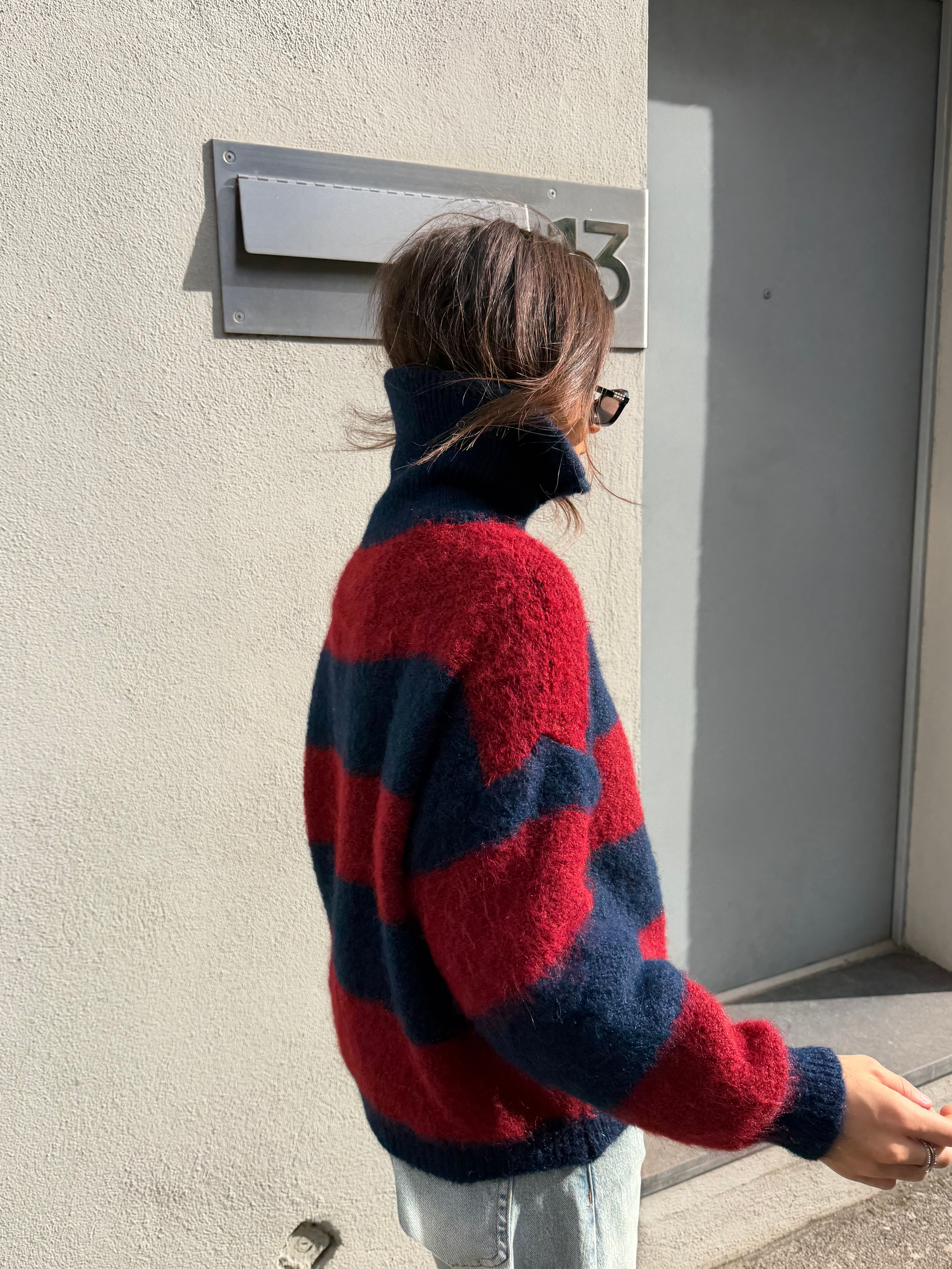 Gilet Gracie bordeaux et bleu marine