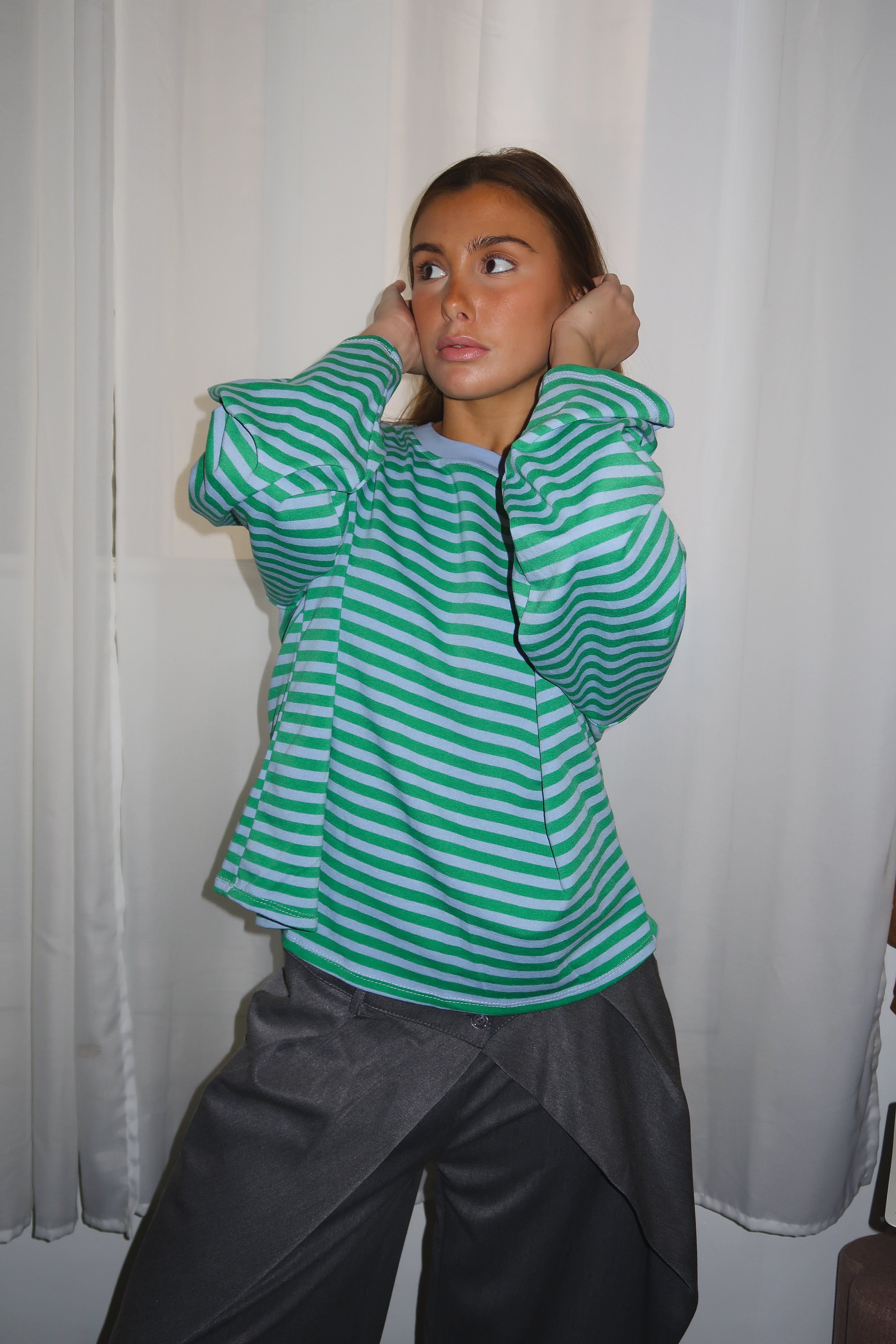 Océane green and light blue t-shirt