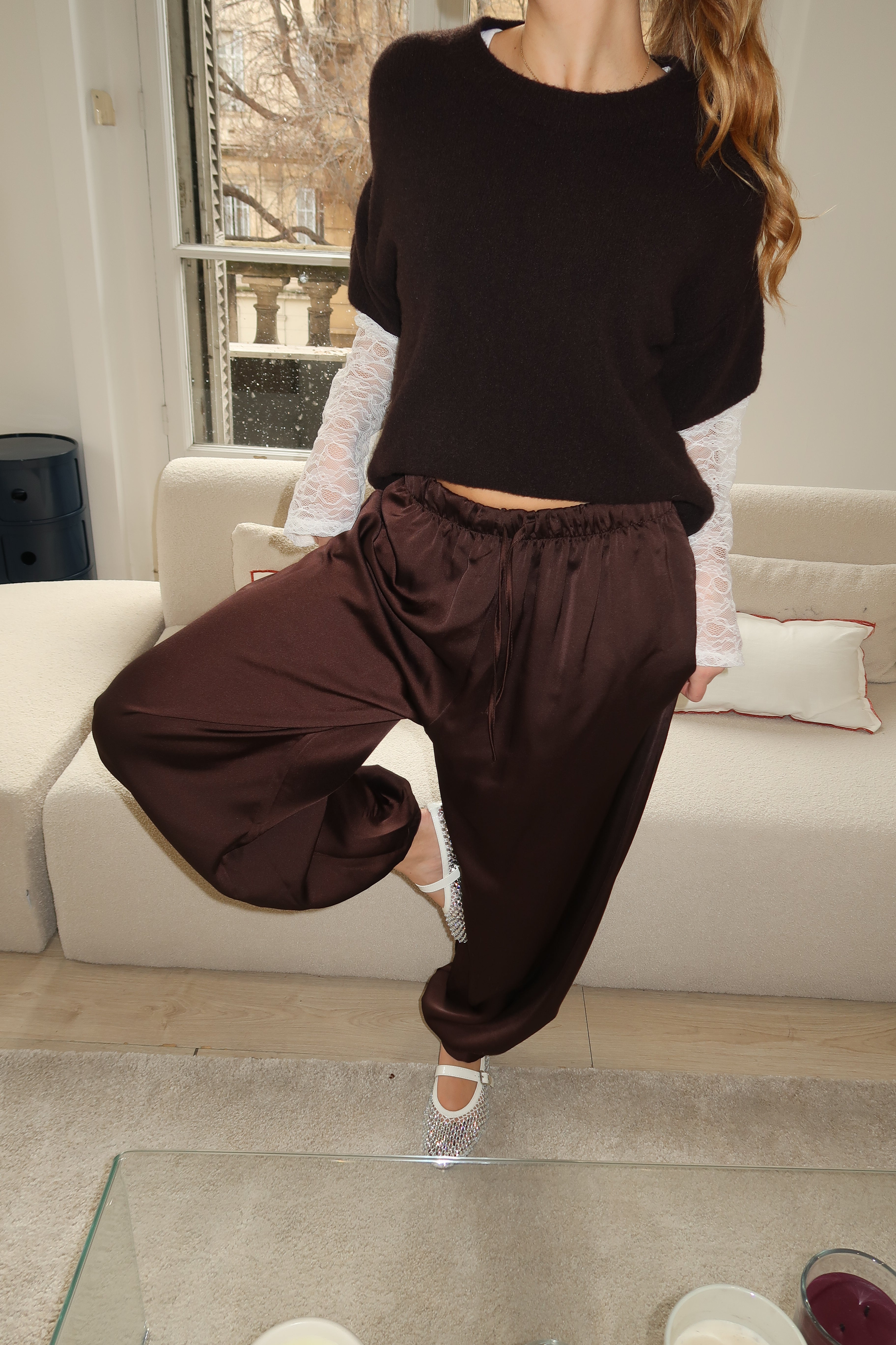 Pantalon Mathea marron