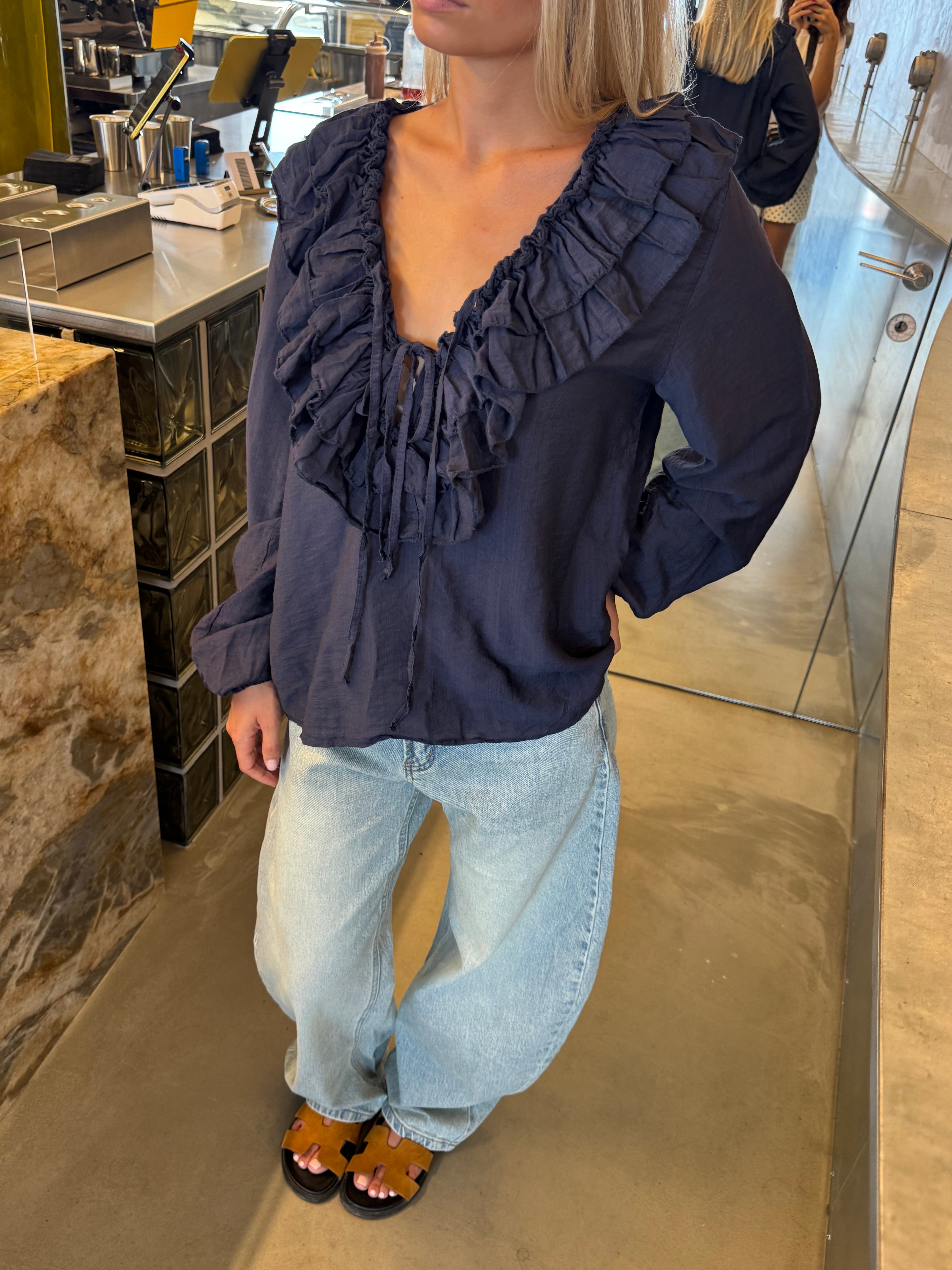 Elsa navy blue blouse