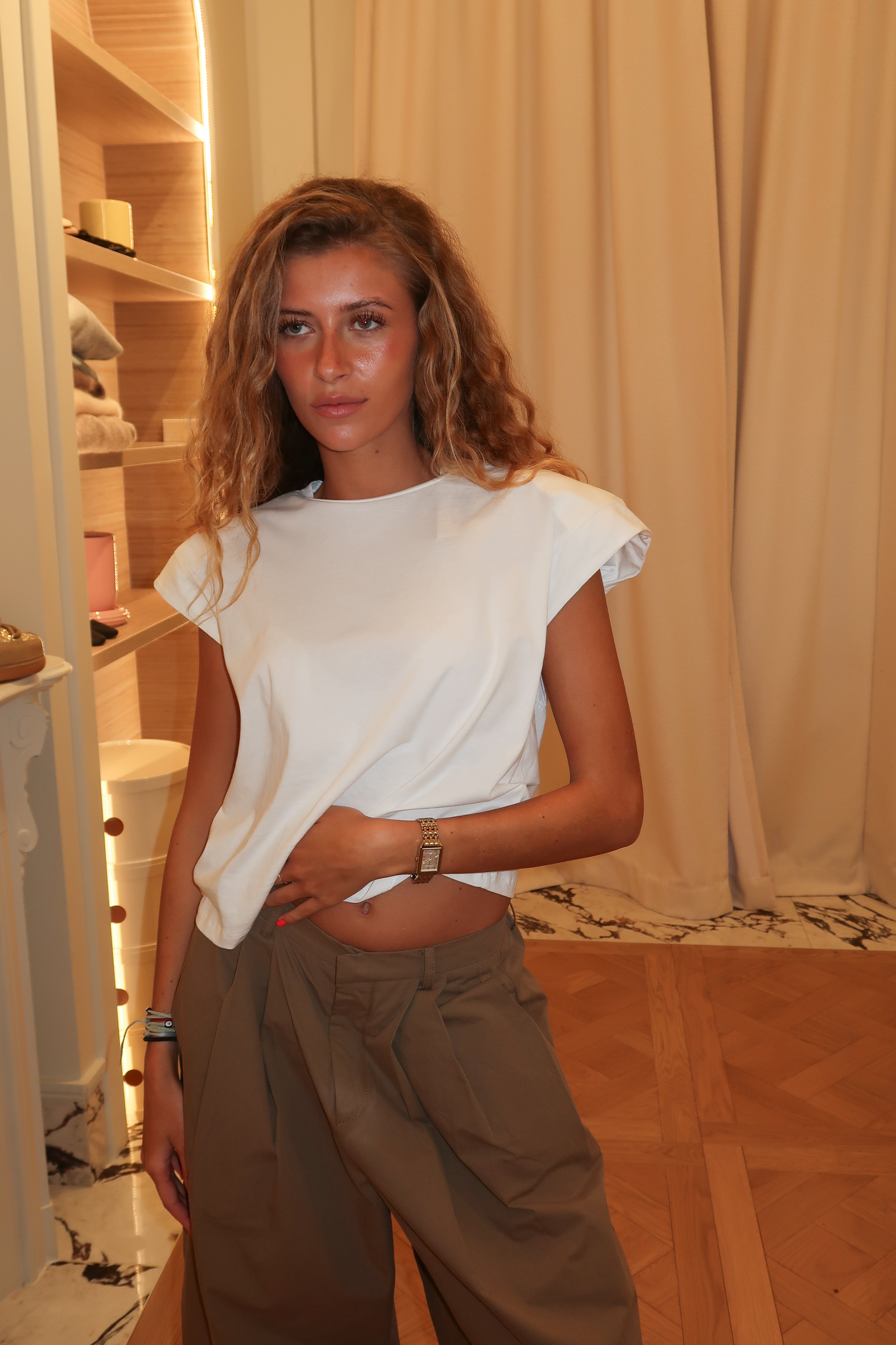 Débardeur à épaulettes Amélie blanc