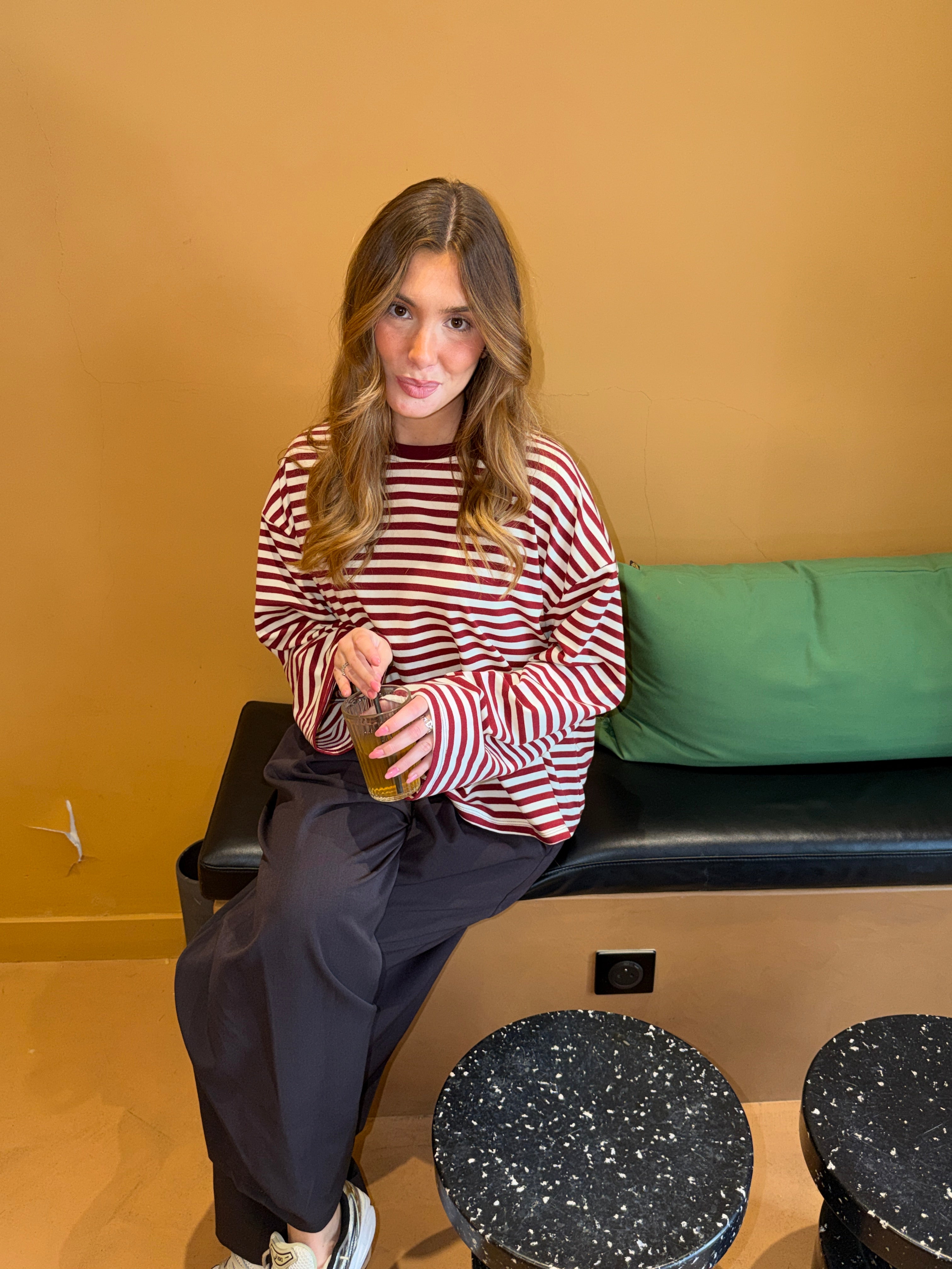 Tee-shirt Océane crème et bordeaux (15/12)