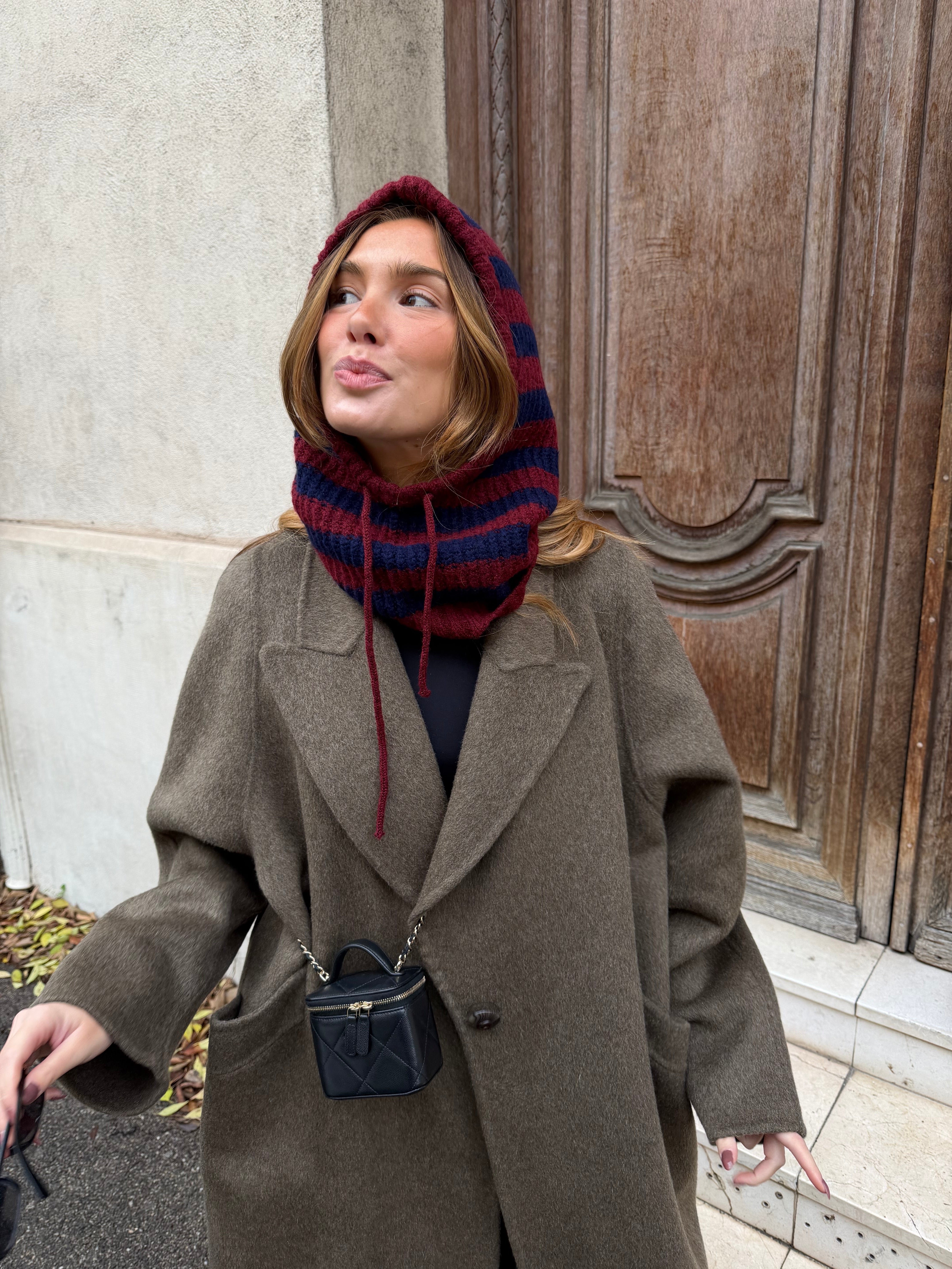 Cagoule Océane bordeaux et bleu marine