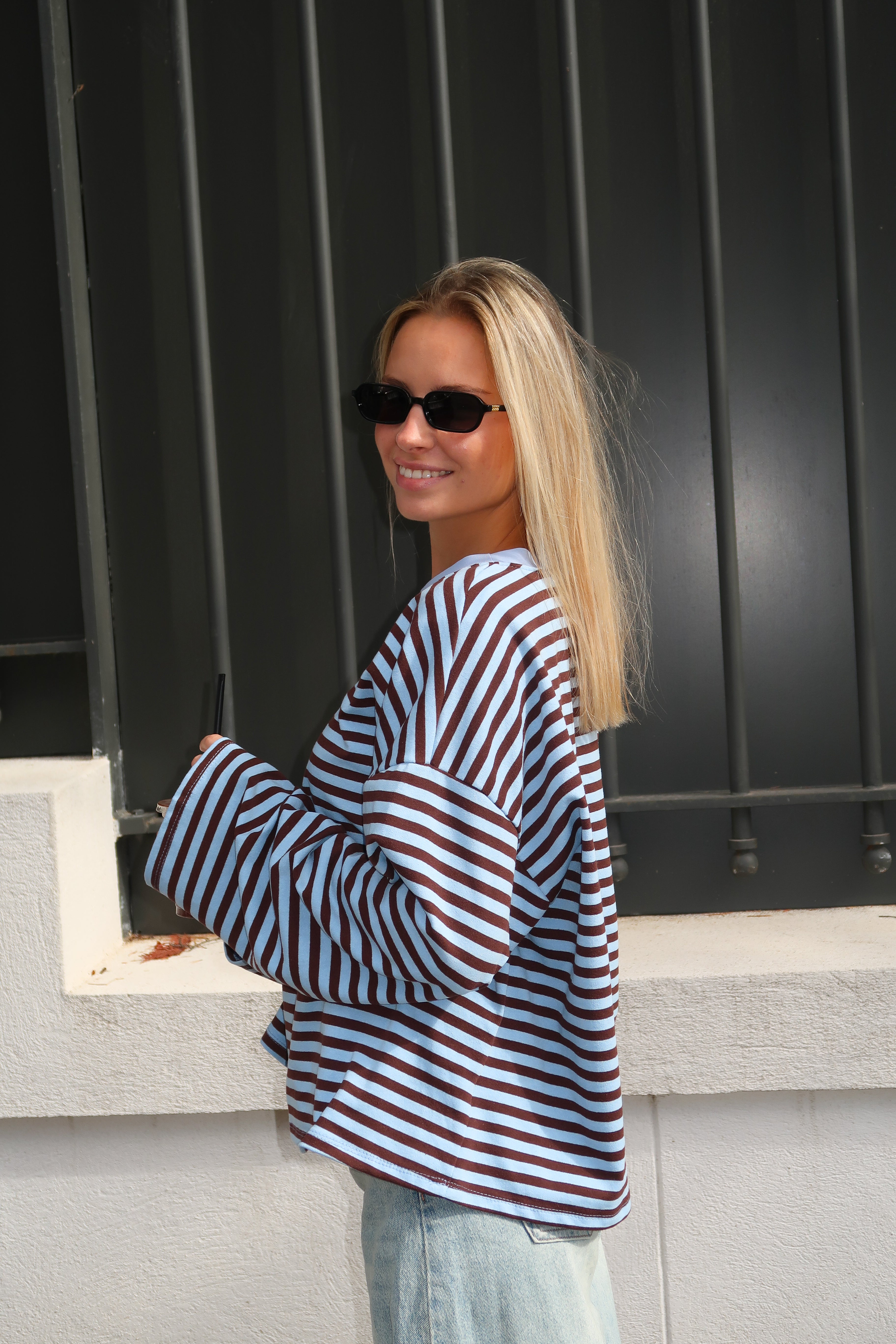 Tee-shirt Océane bleu clair et marron (11/12)