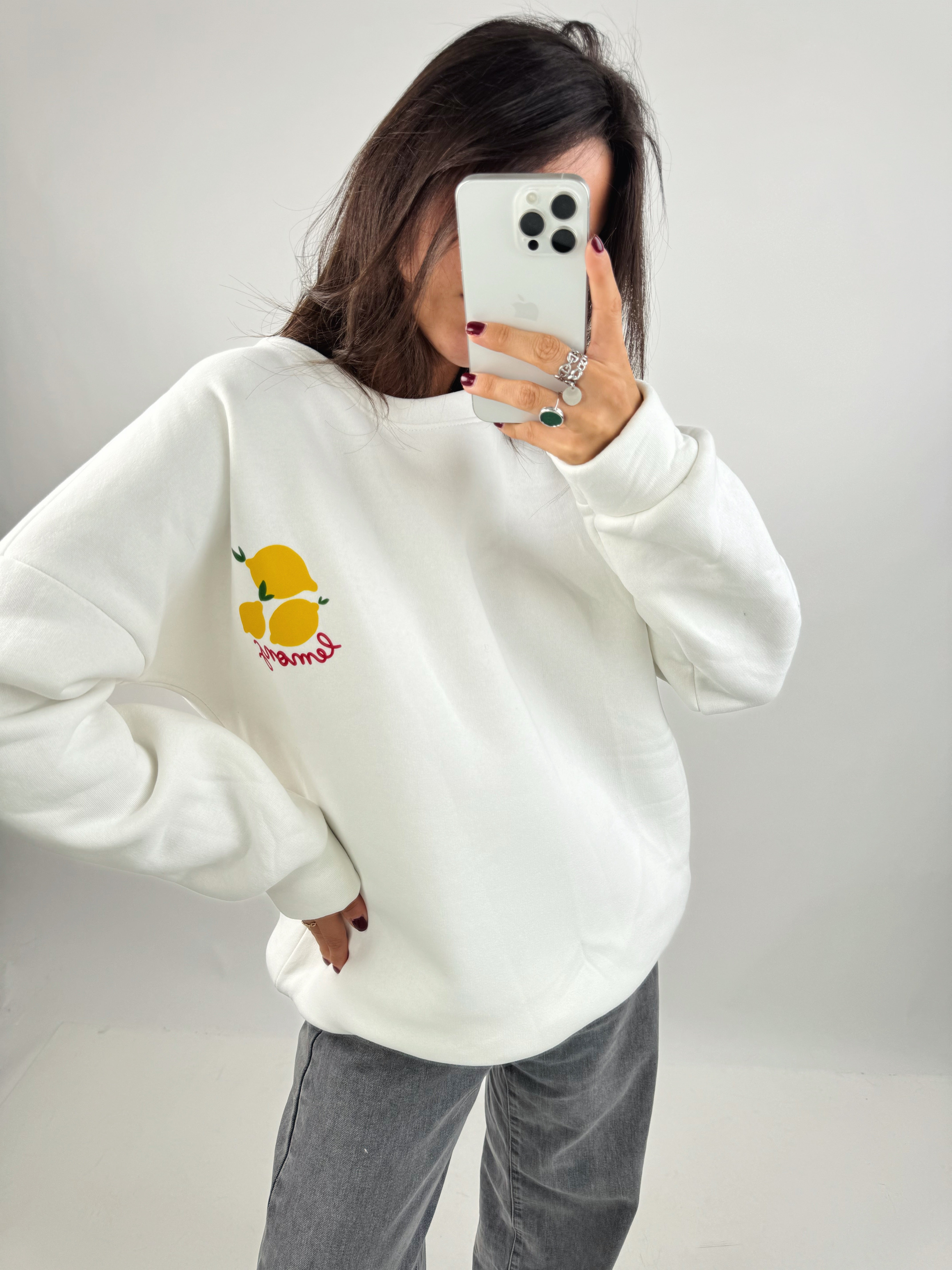 Camille white sweatshirt