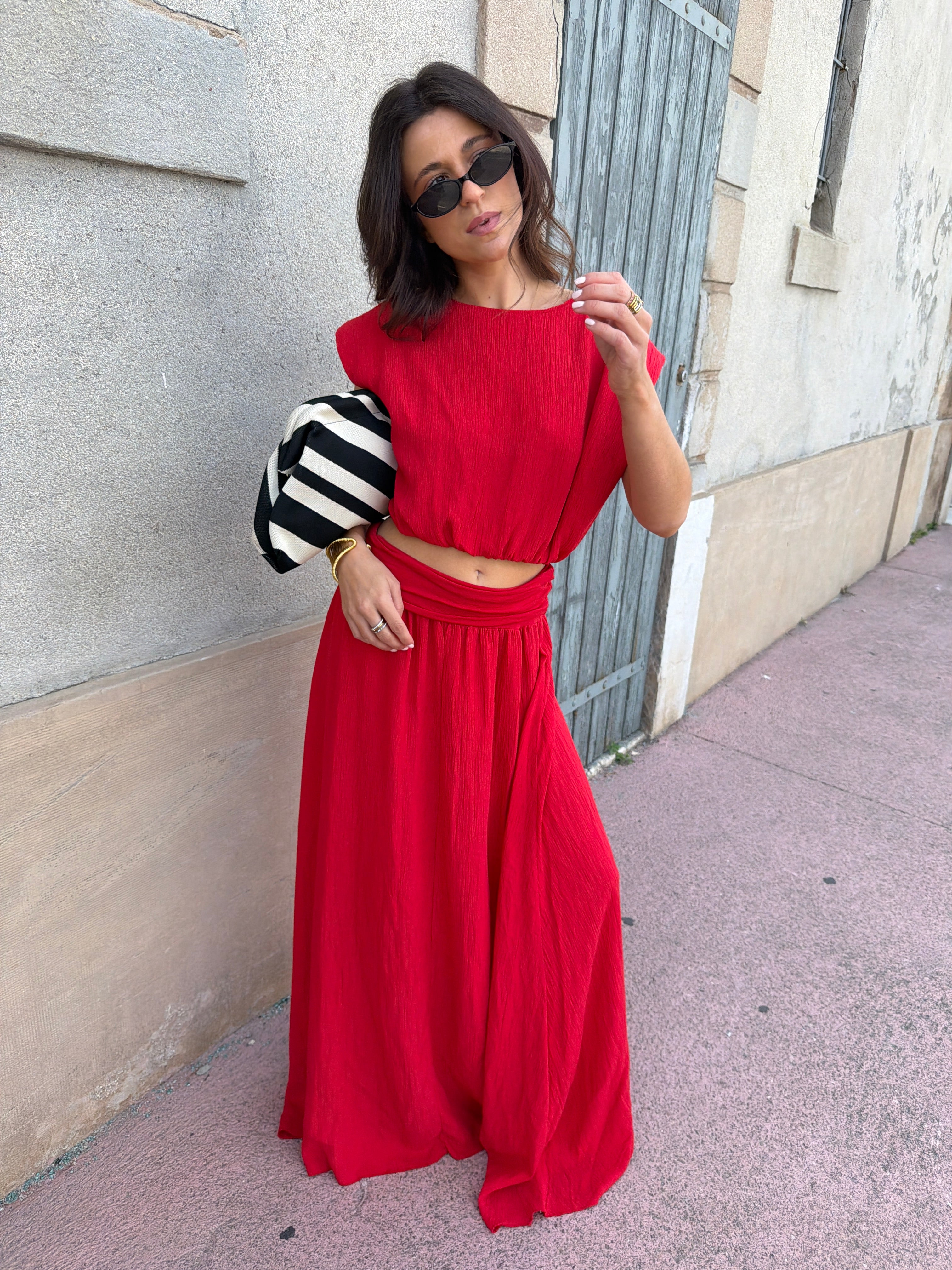Ensemble Audrey rouge