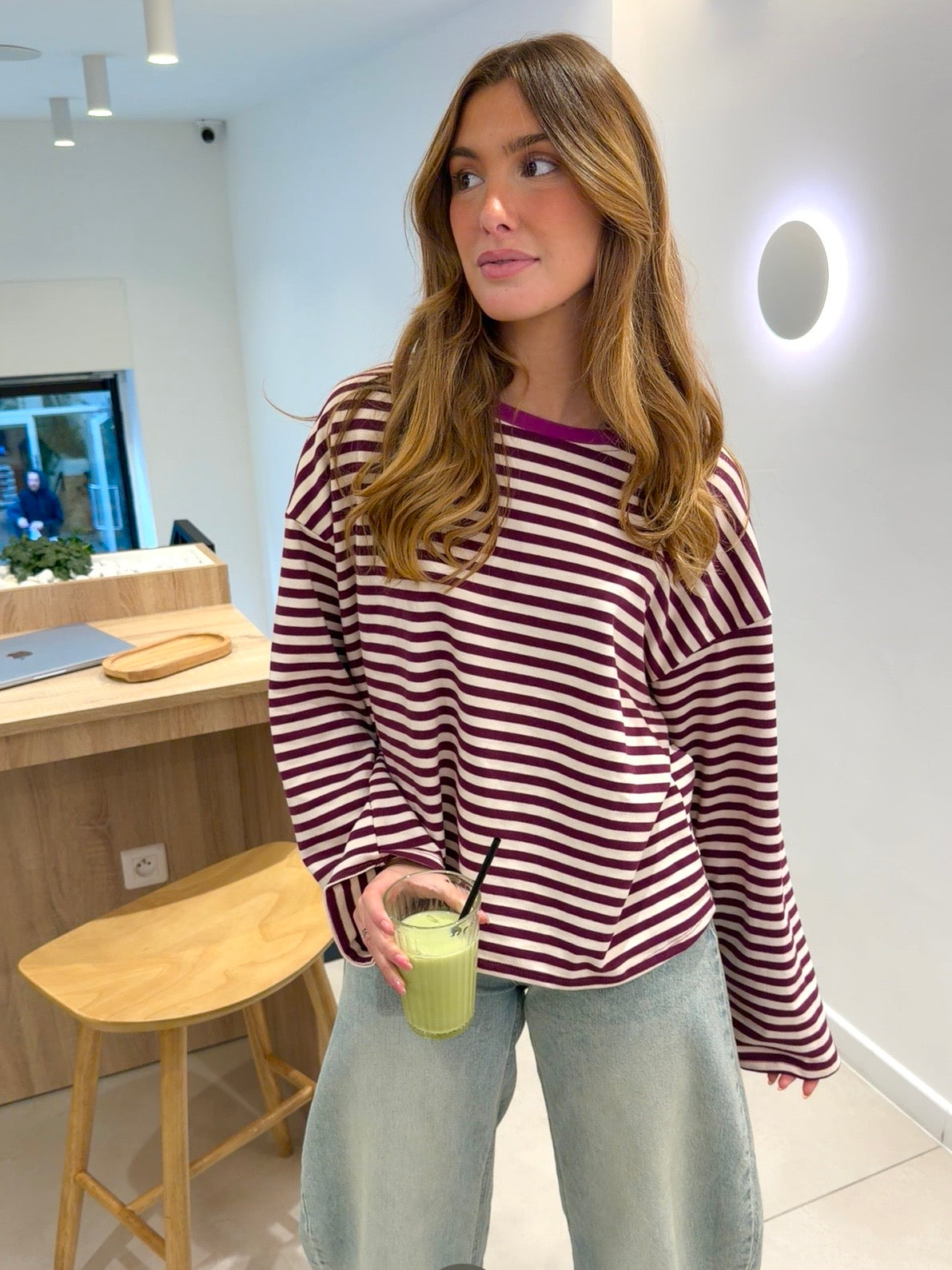 Tee-shirt Océane crème et violet