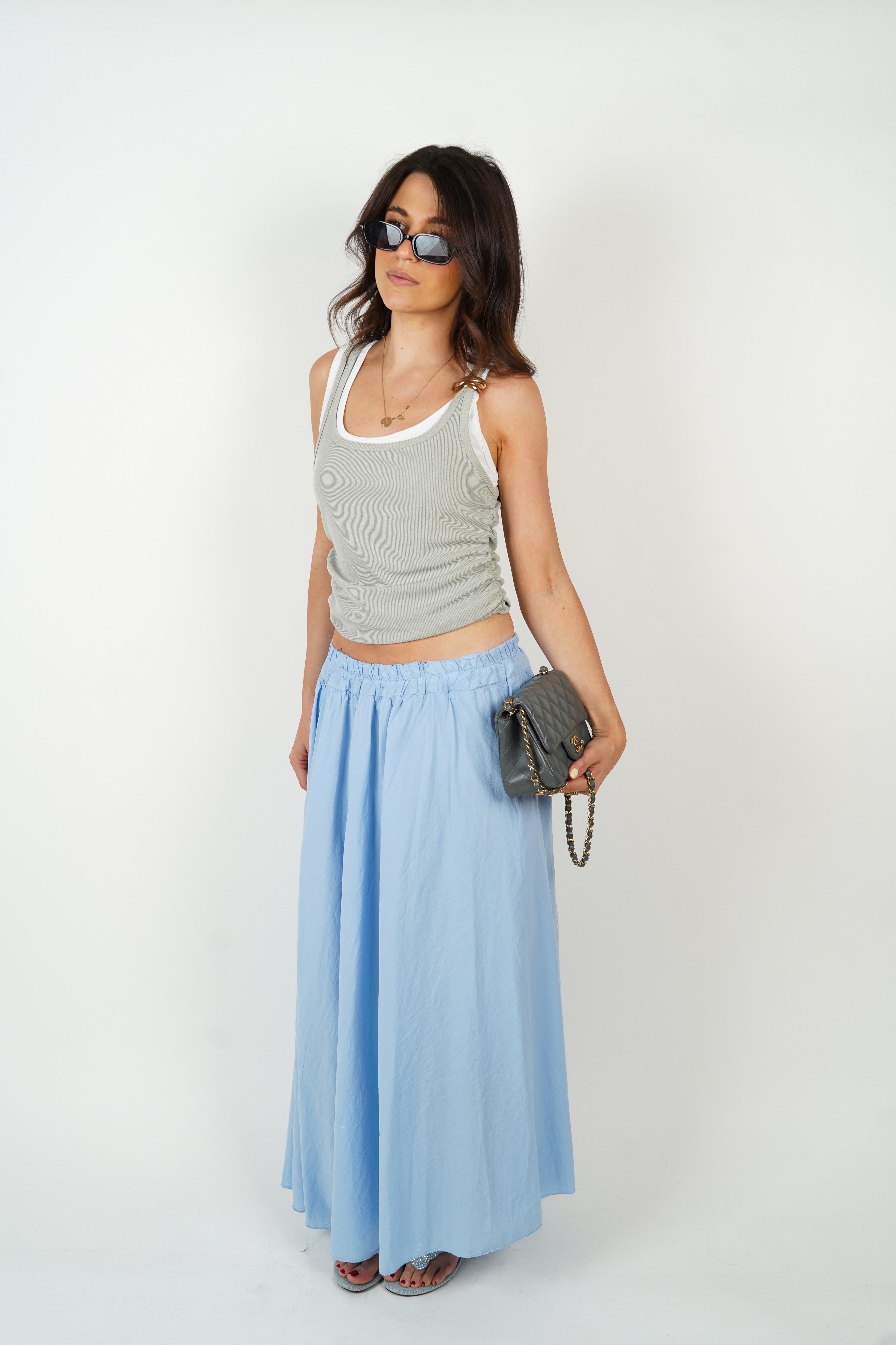 Jupe Martine bleu ciel