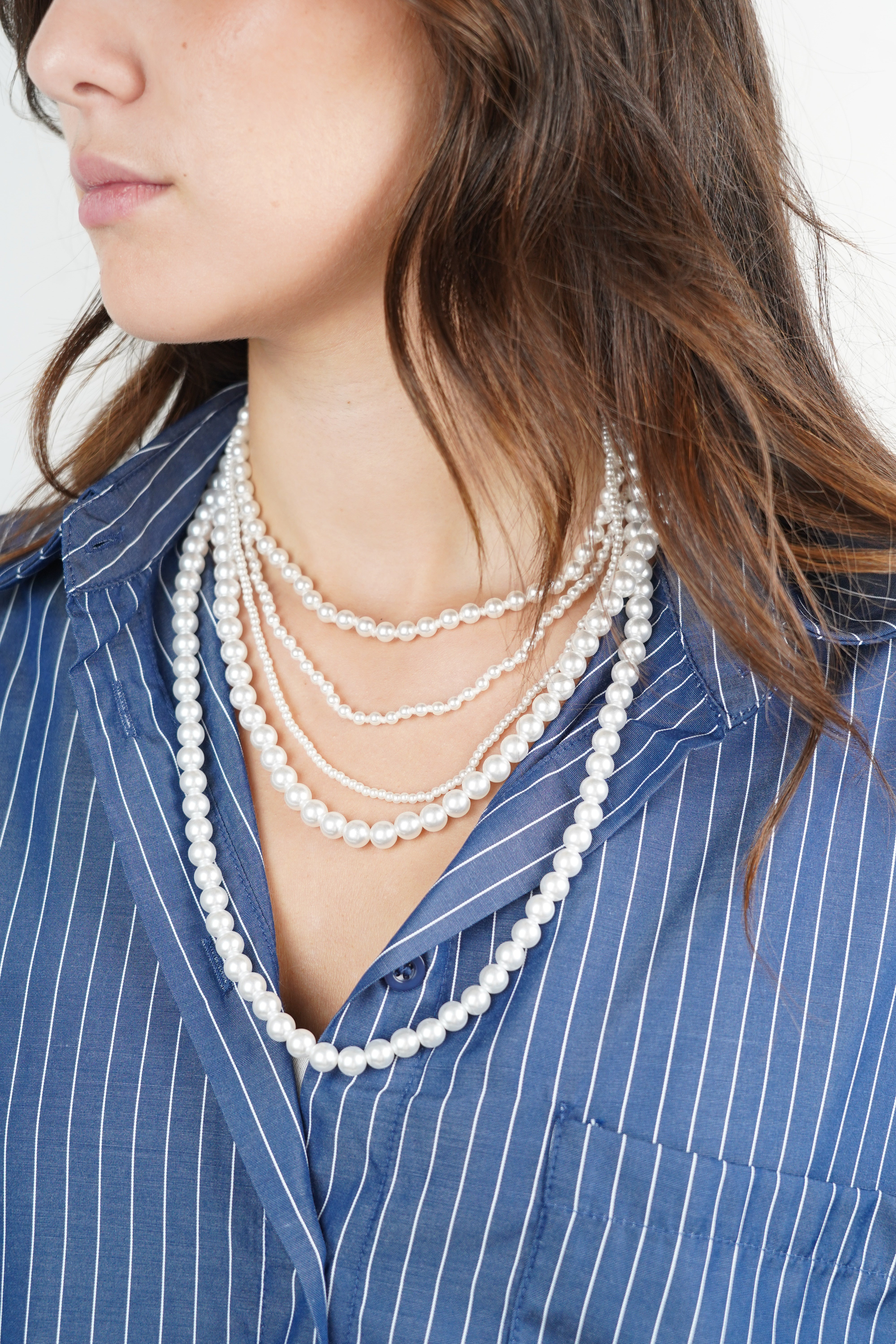 Collier de perles 5 rangs