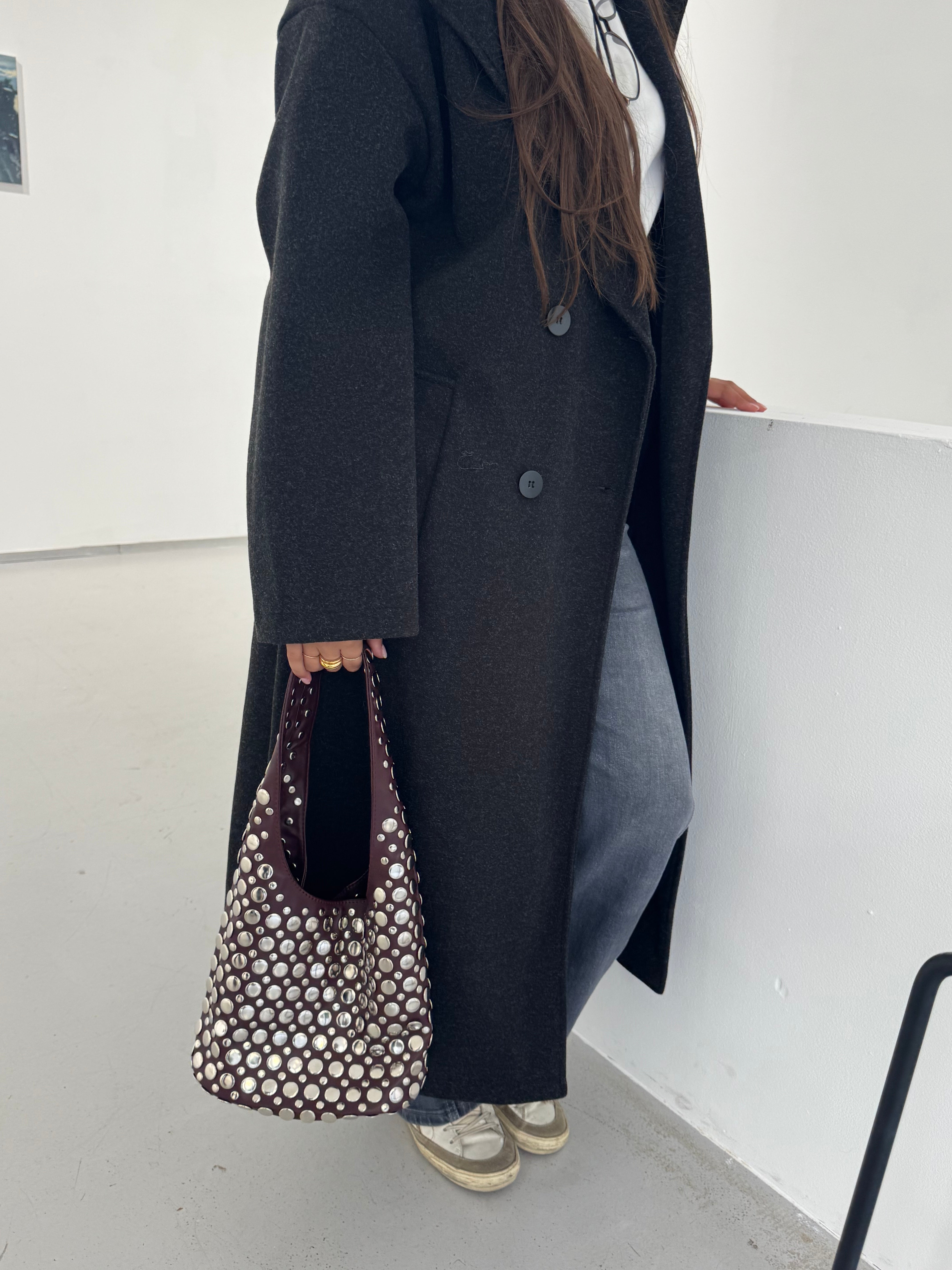 Dunkelgrauer Andrea-Mantel