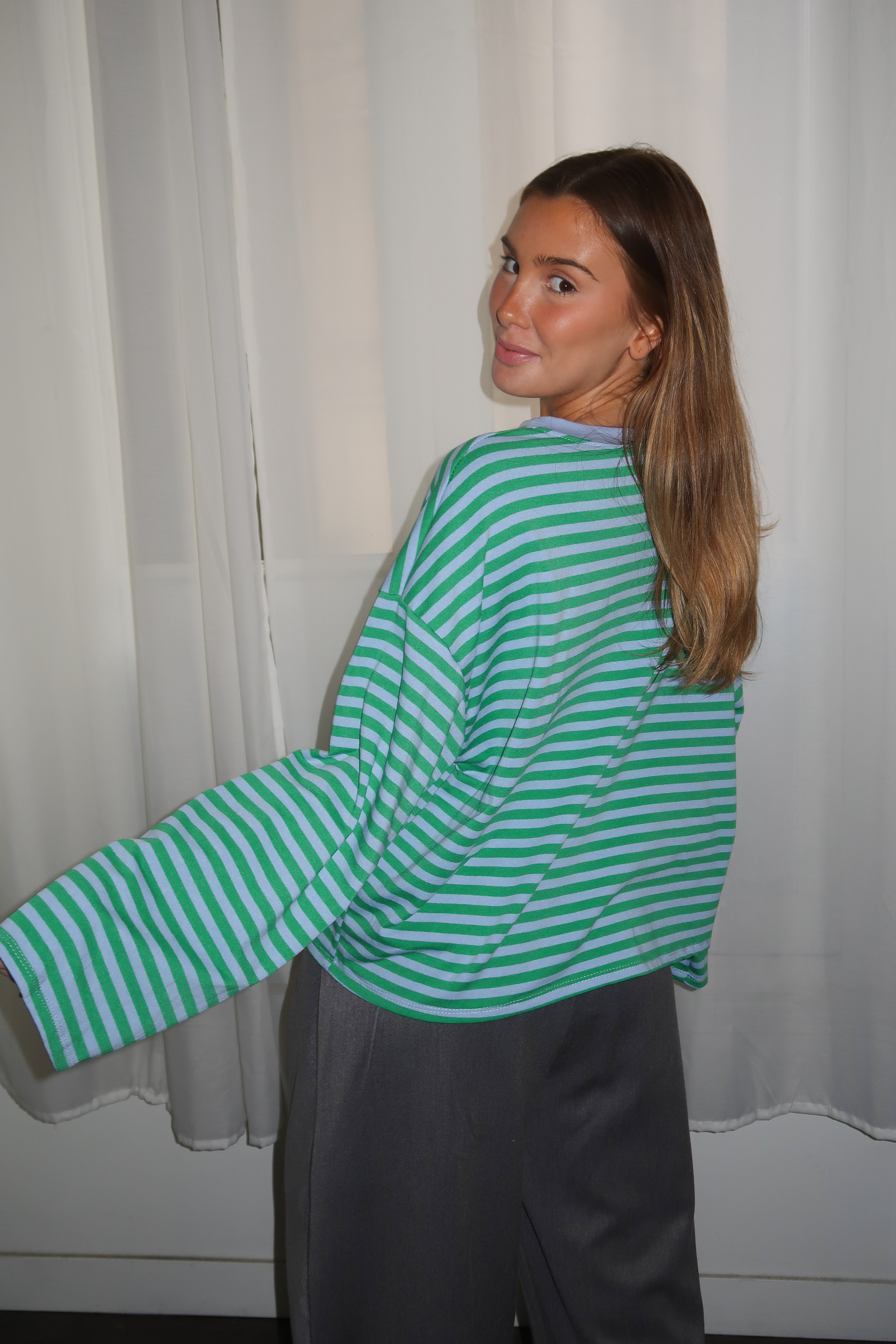 Océane green and light blue t-shirt