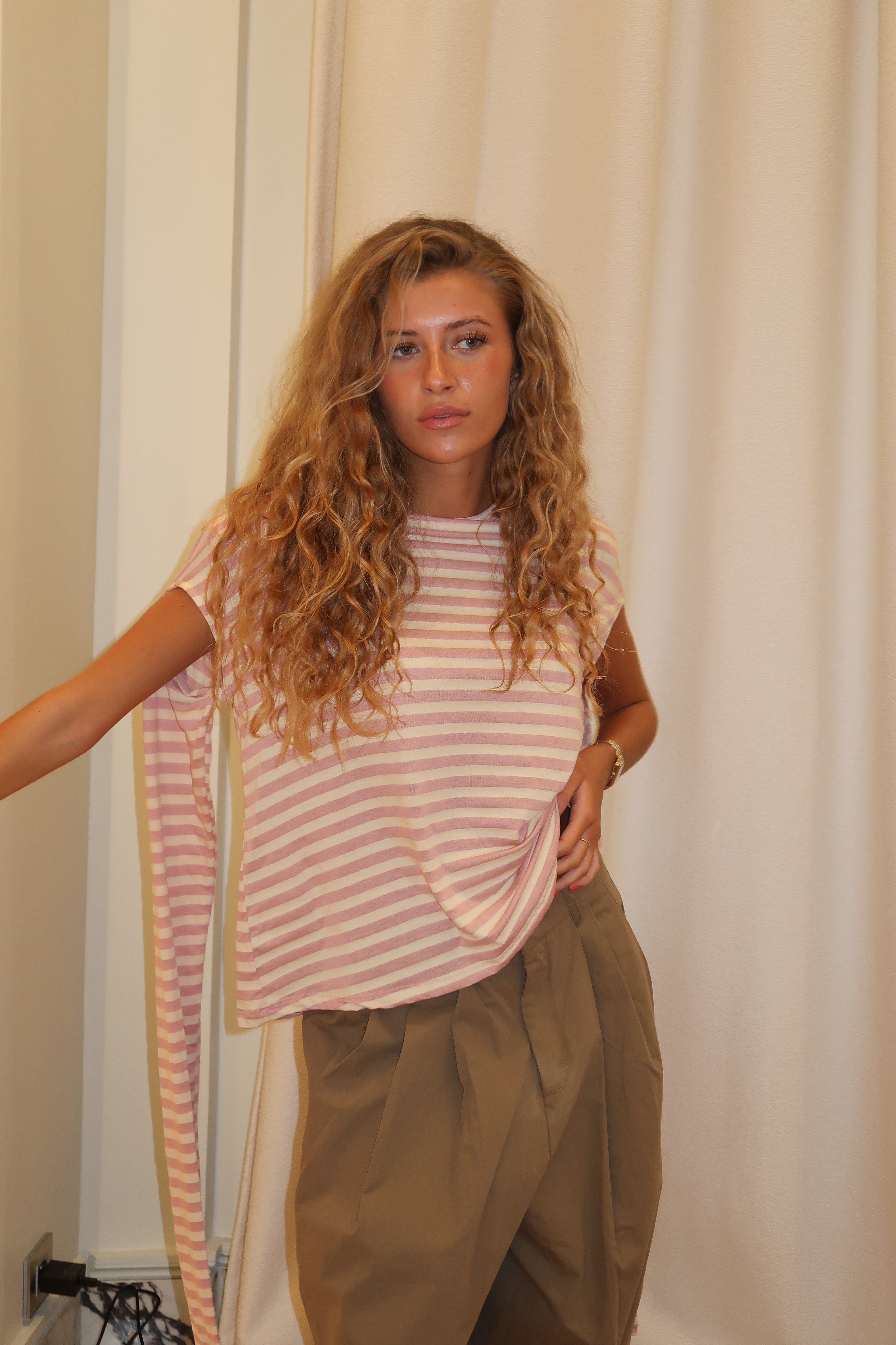 T-Shirt Giulia beige und blassrosa