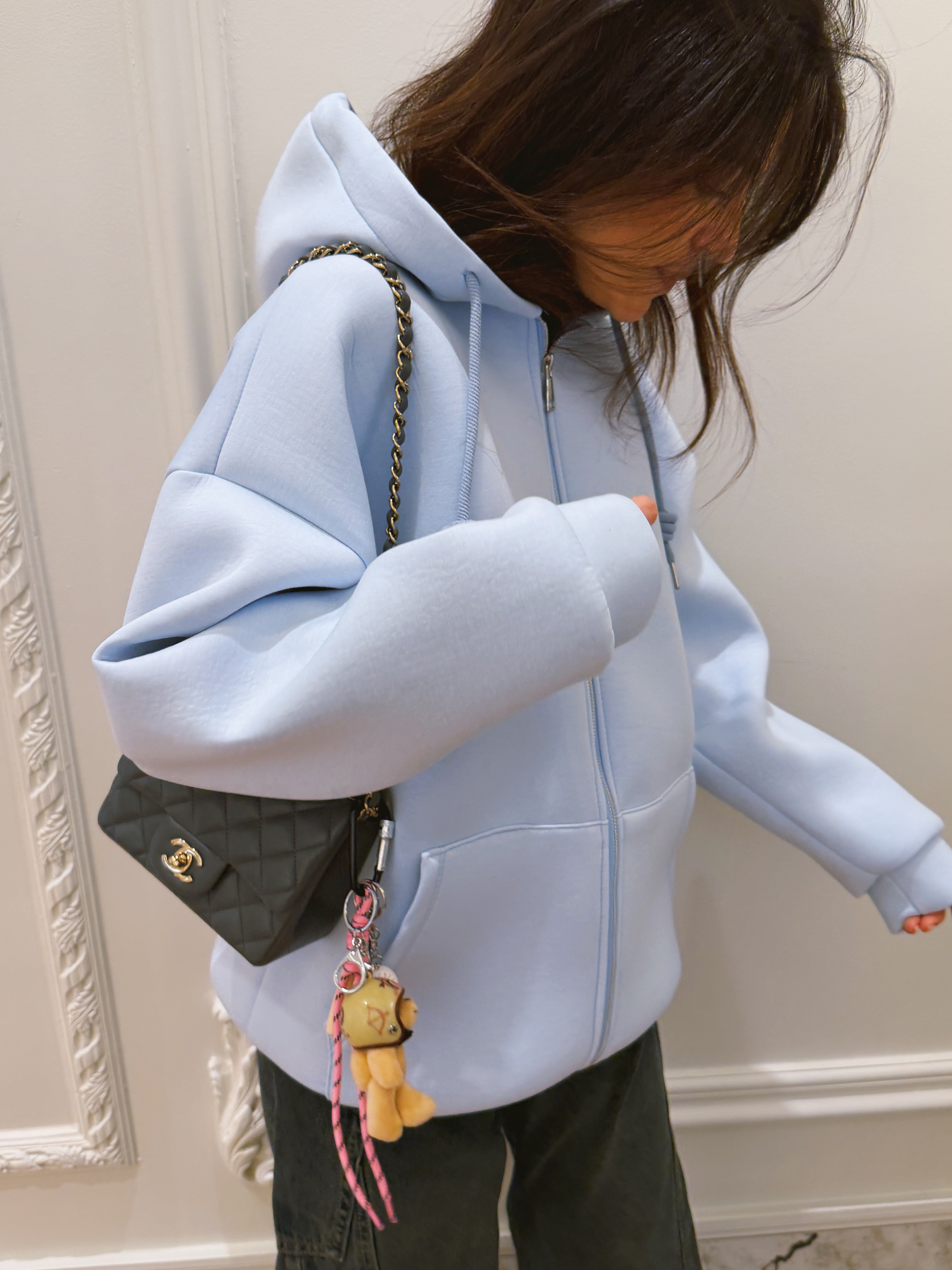 Sweat zippé Ellie bleu ciel