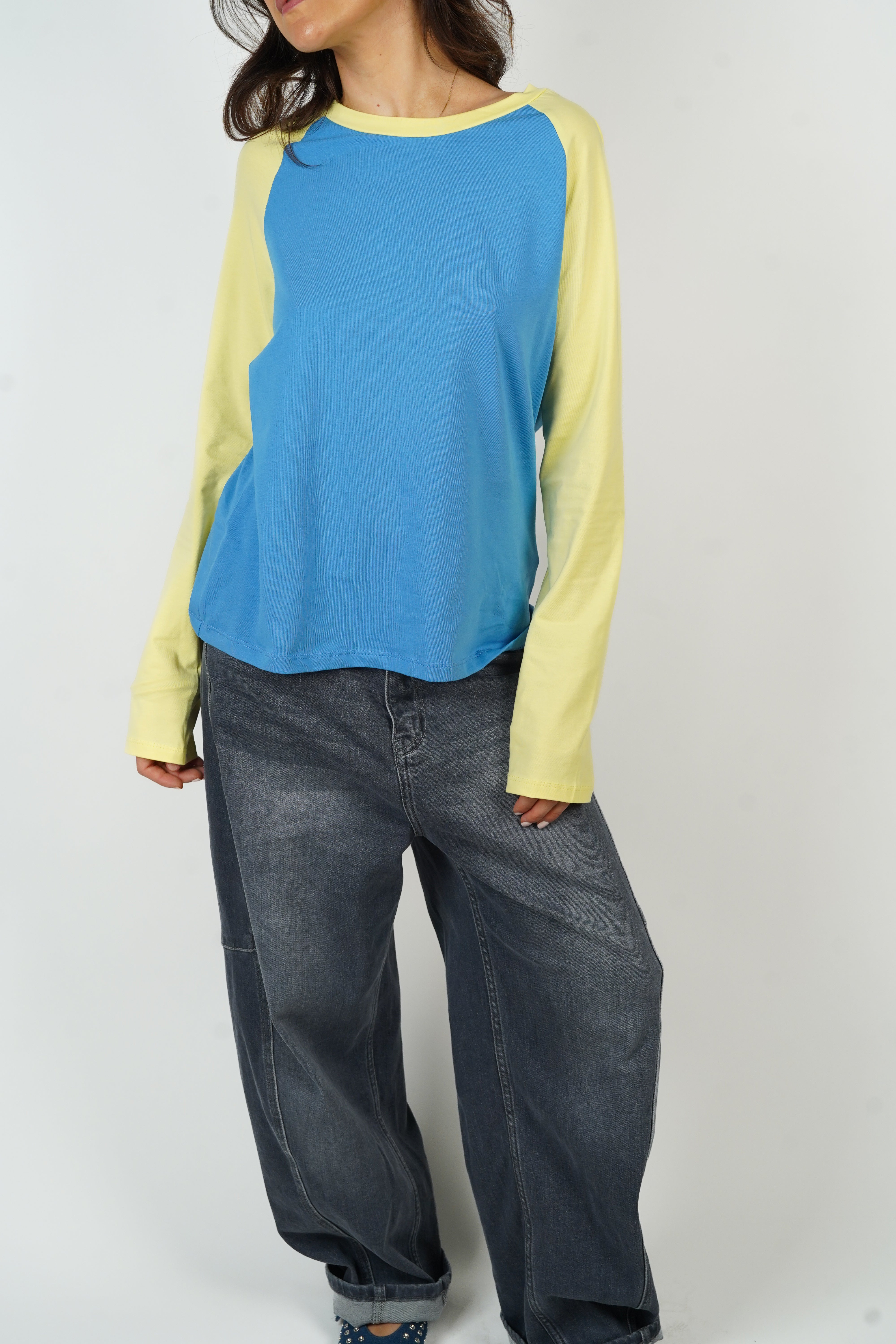 Tee-shirt Léa bleu et jaune
