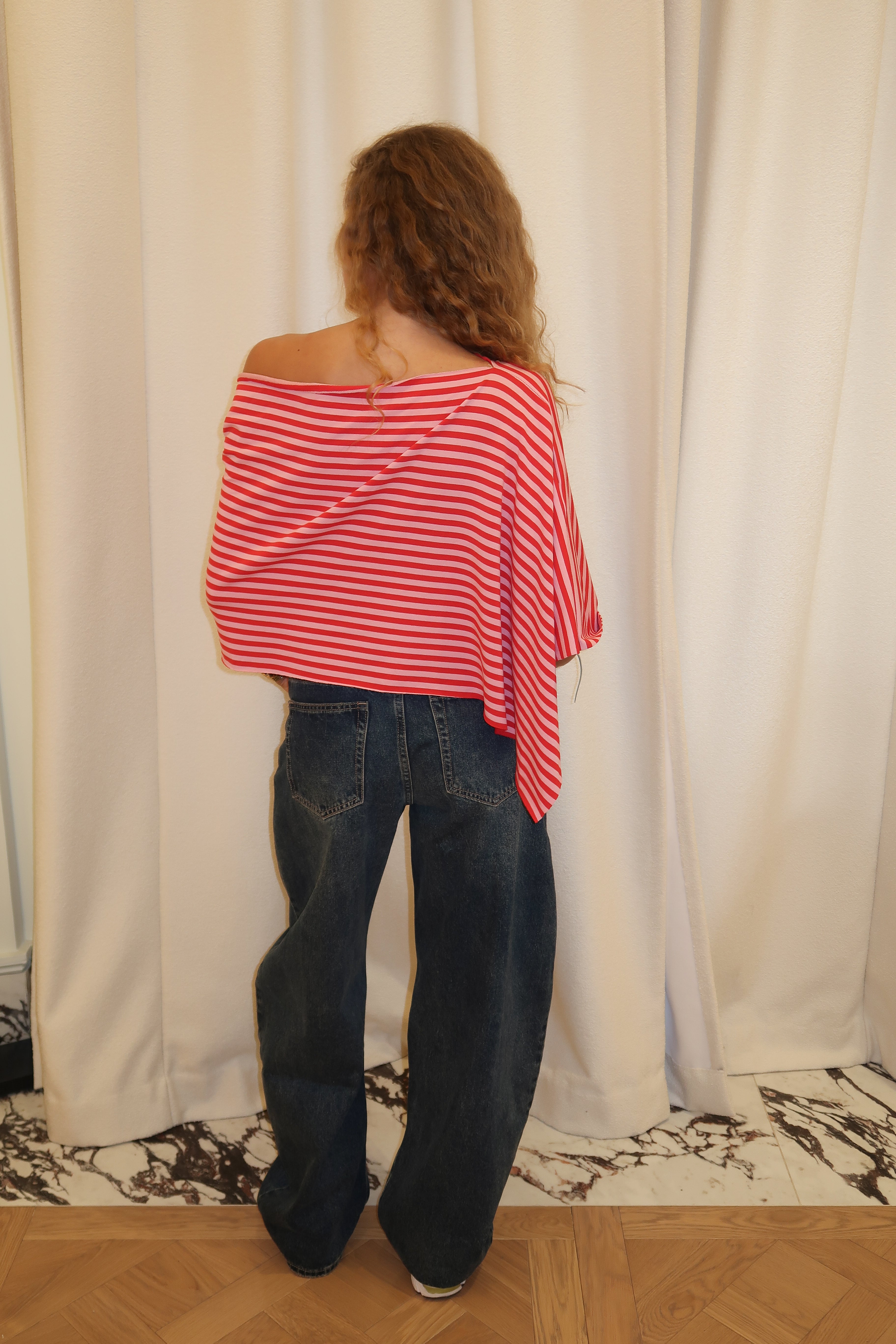 Haut Annick bordeaux et rose