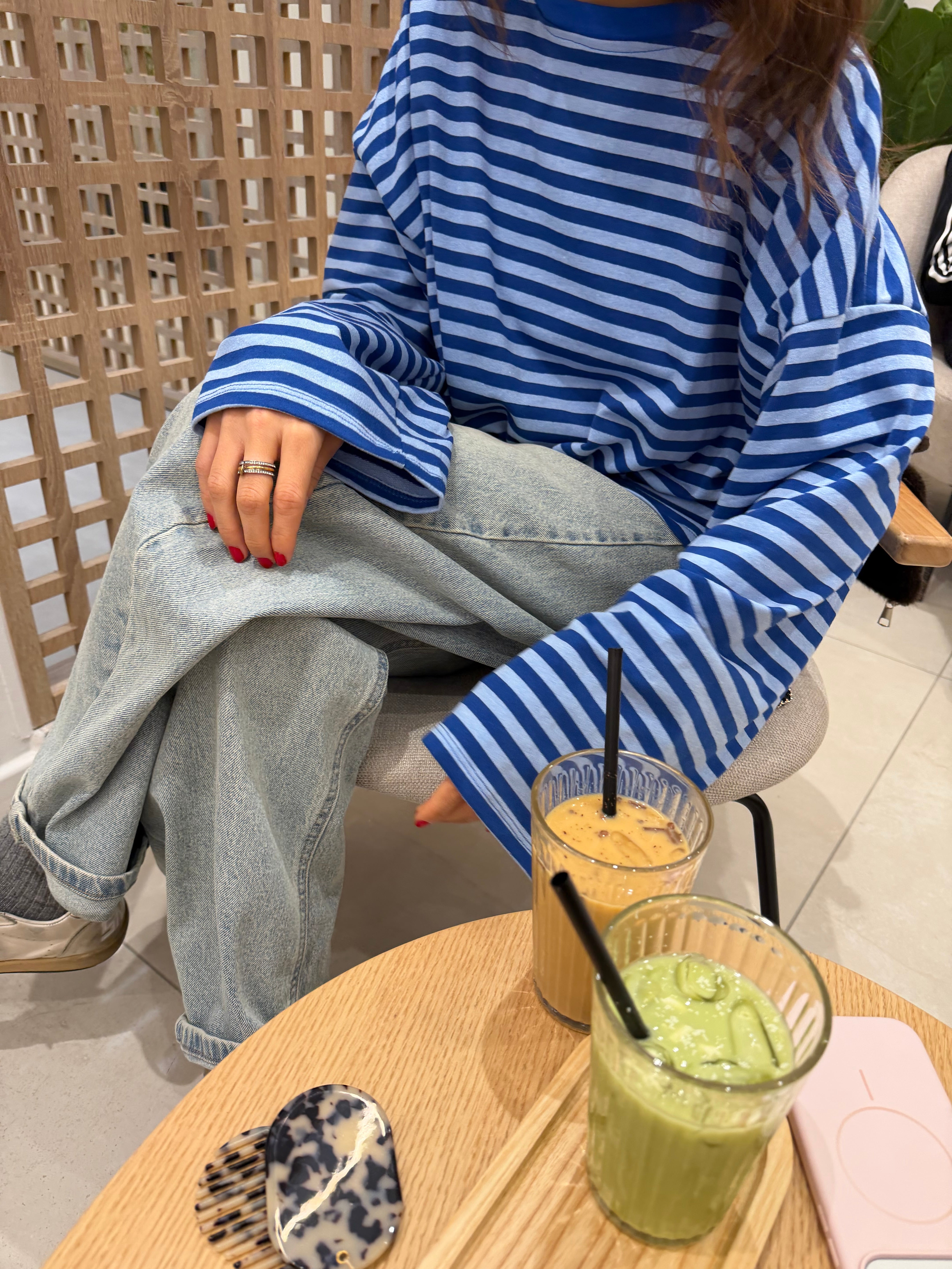 Tee-shirt Océane bleu ciel et bleu roi