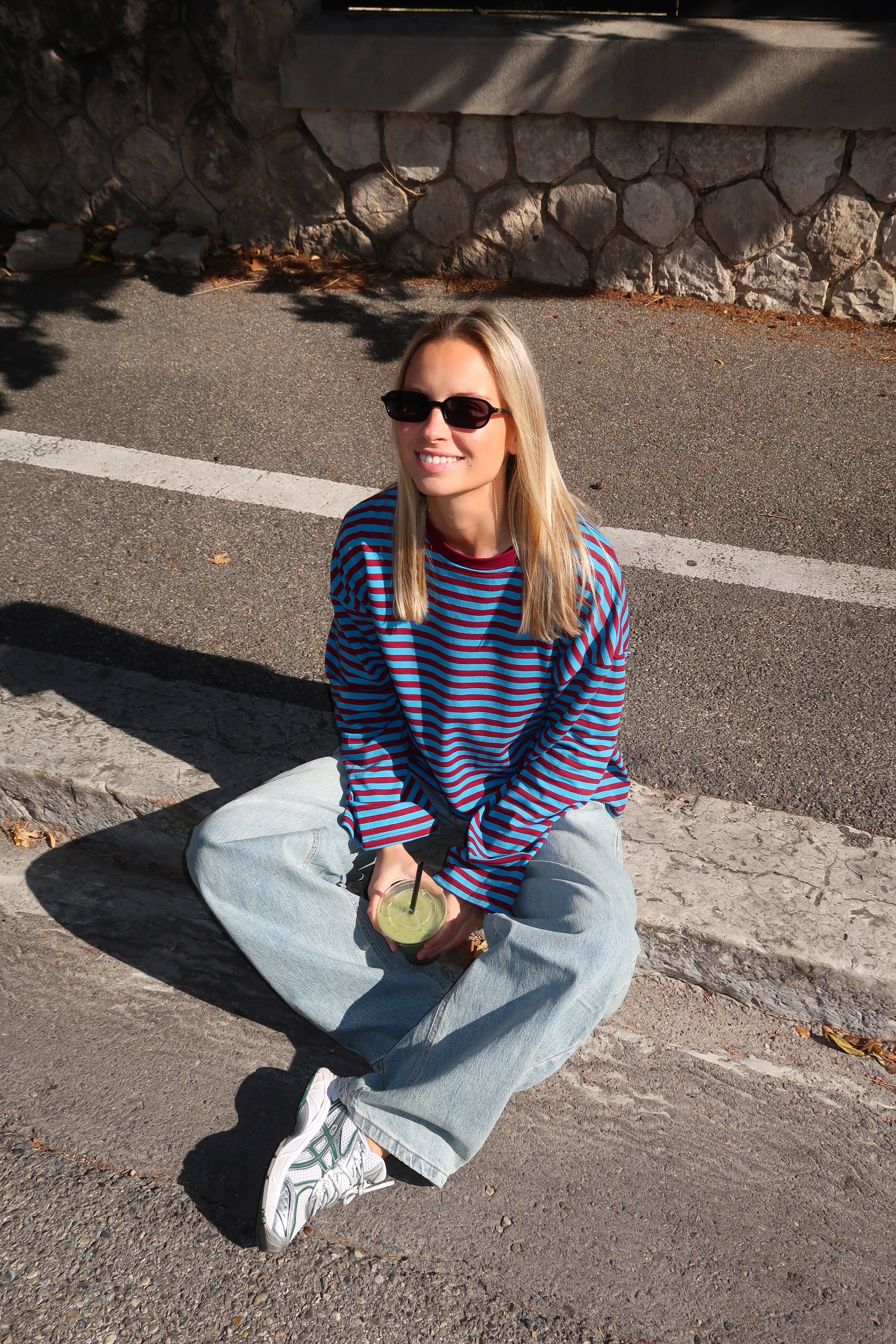 Tee-shirt Océane rouge et bleu