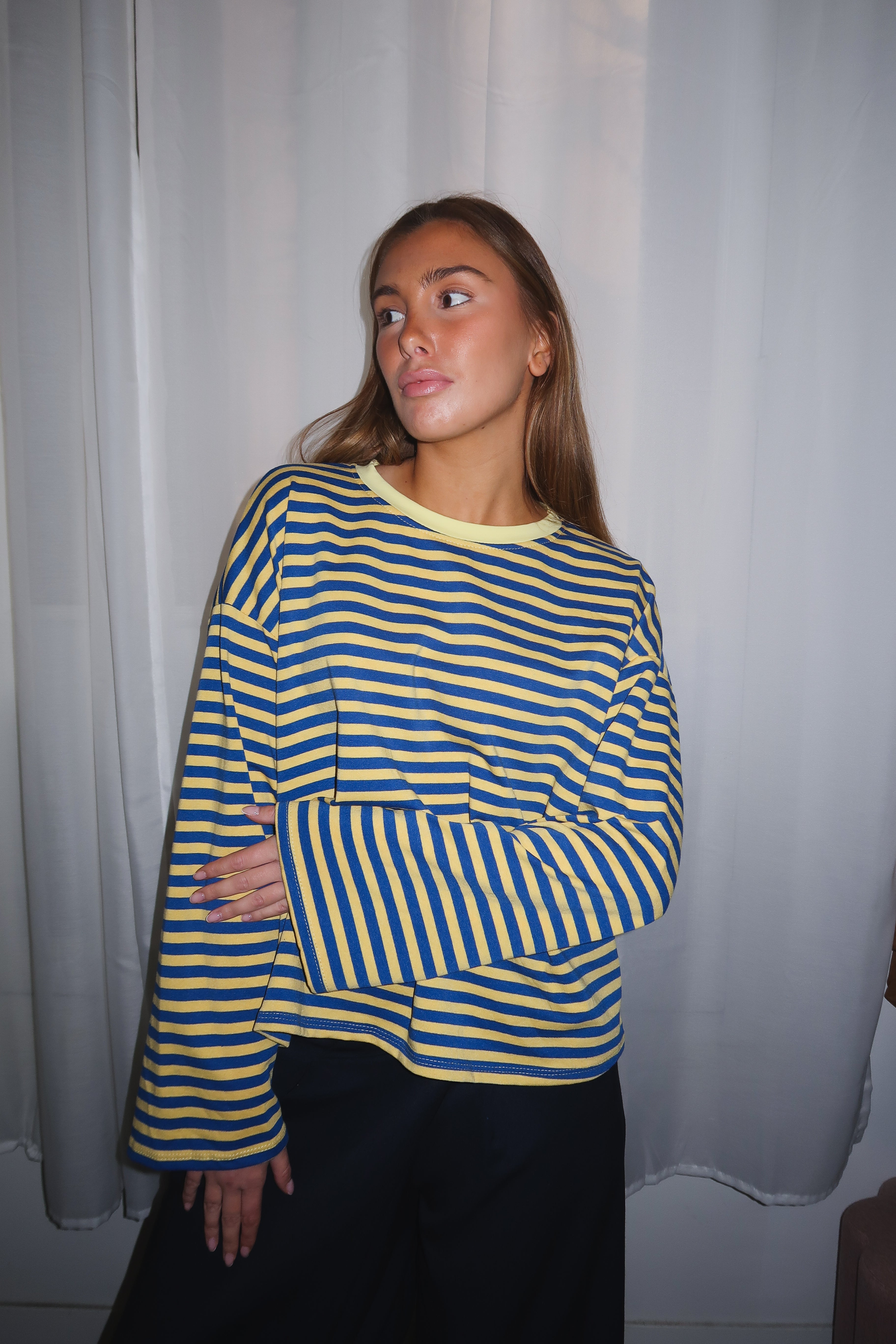 Océane yellow and royal blue t-shirt