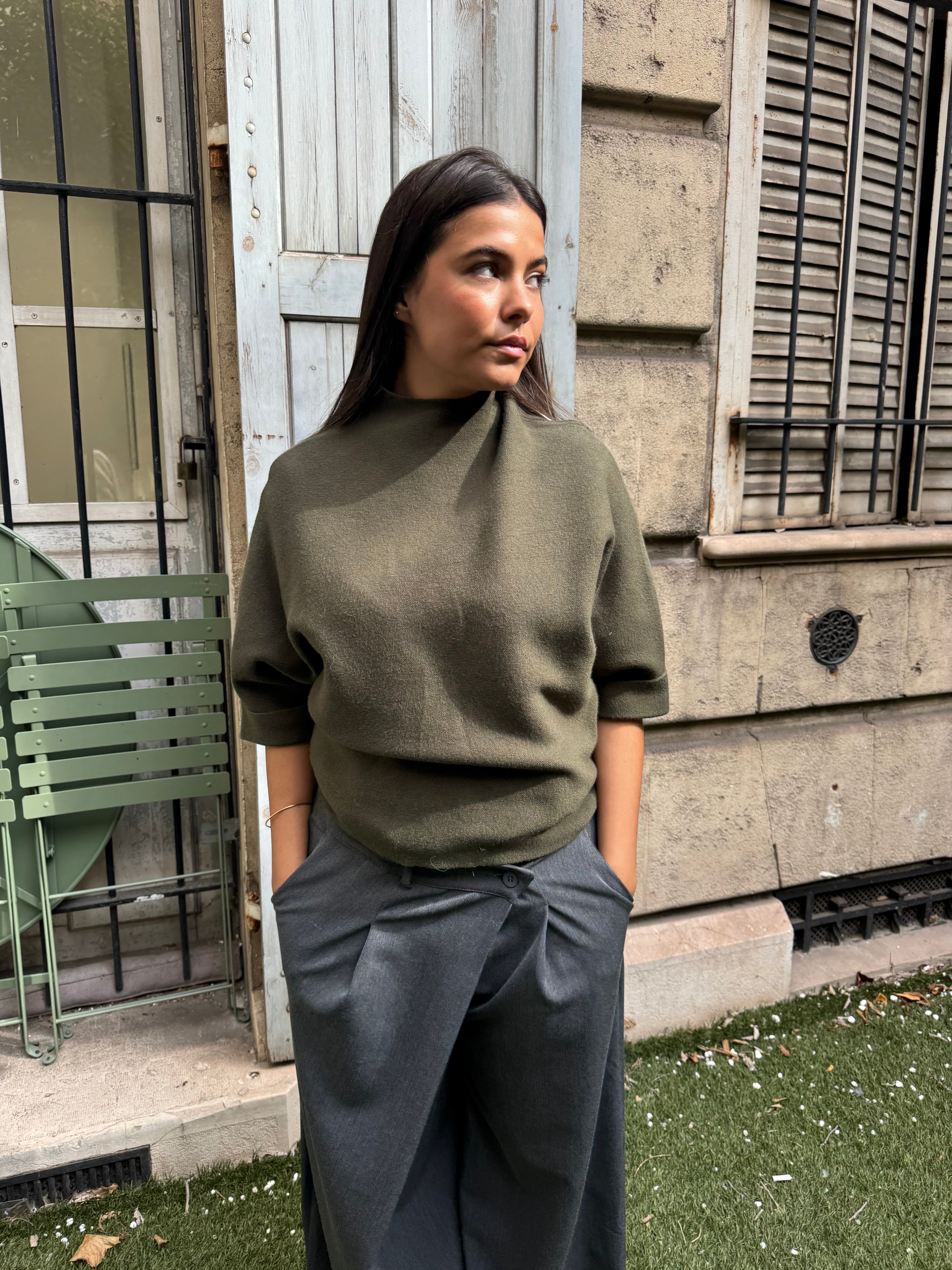 Khakifarbener Pullover Lise