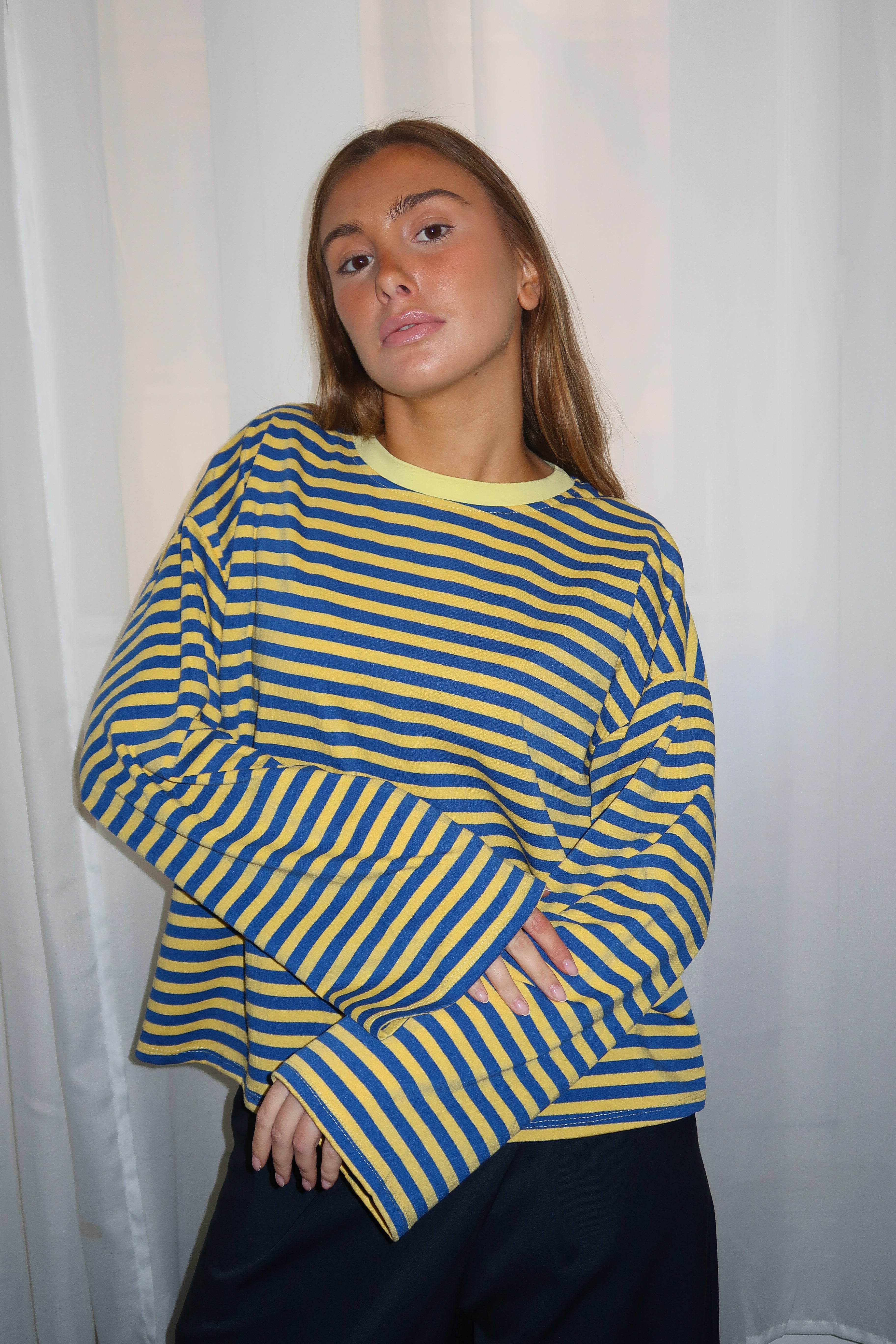 Océane yellow and royal blue t-shirt