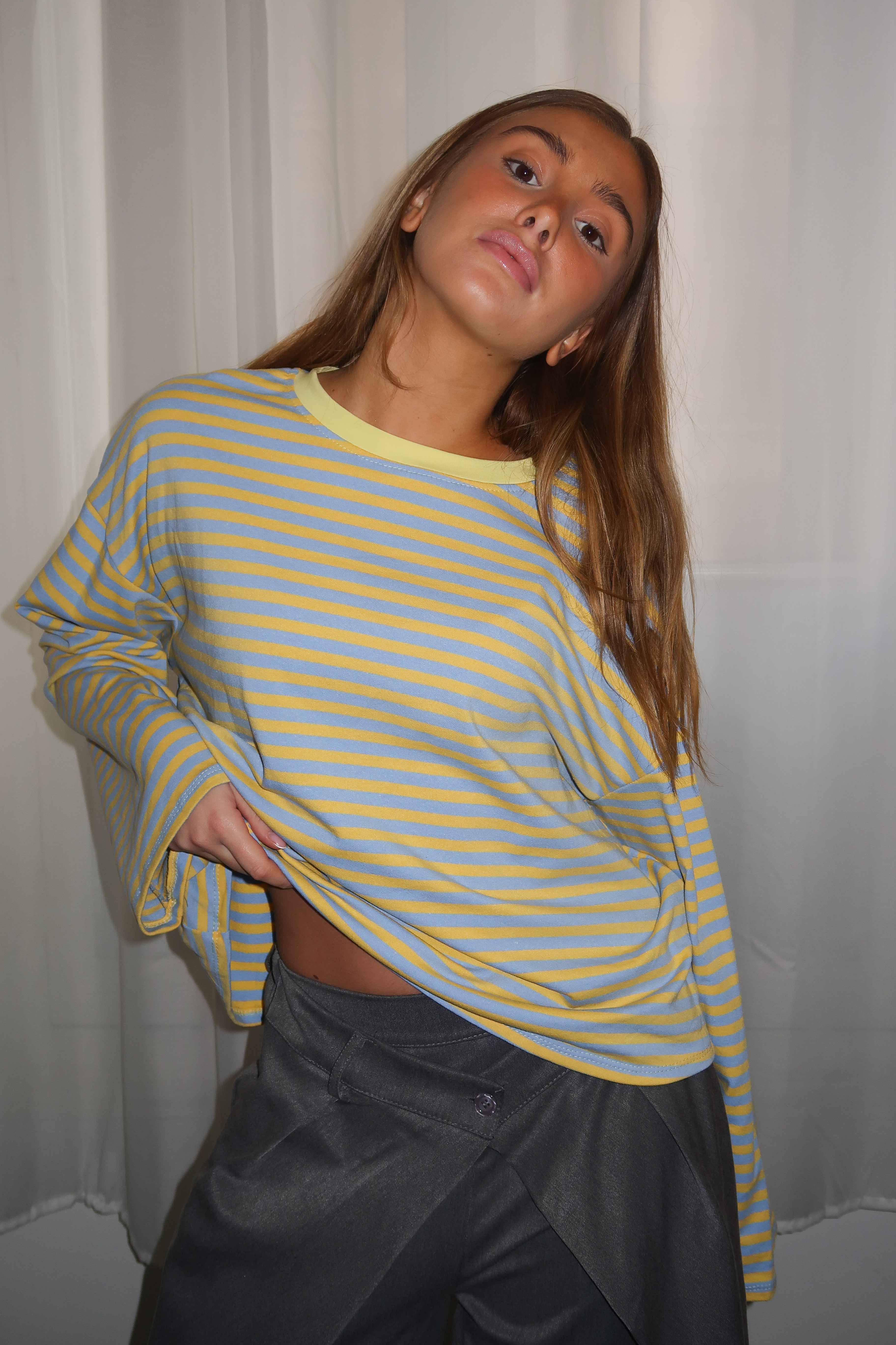 Océane yellow and light blue t-shirt