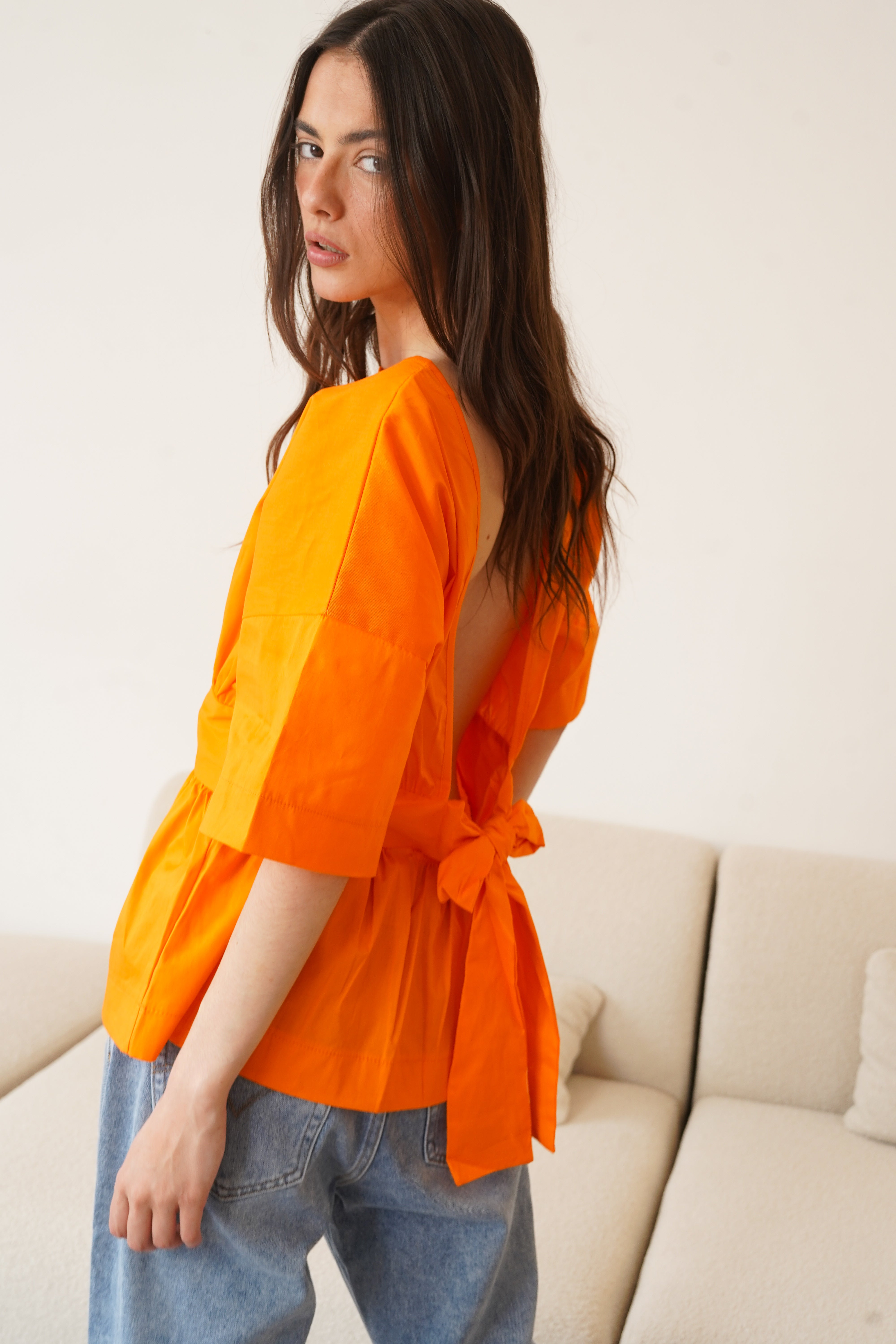 Genevieve orange top